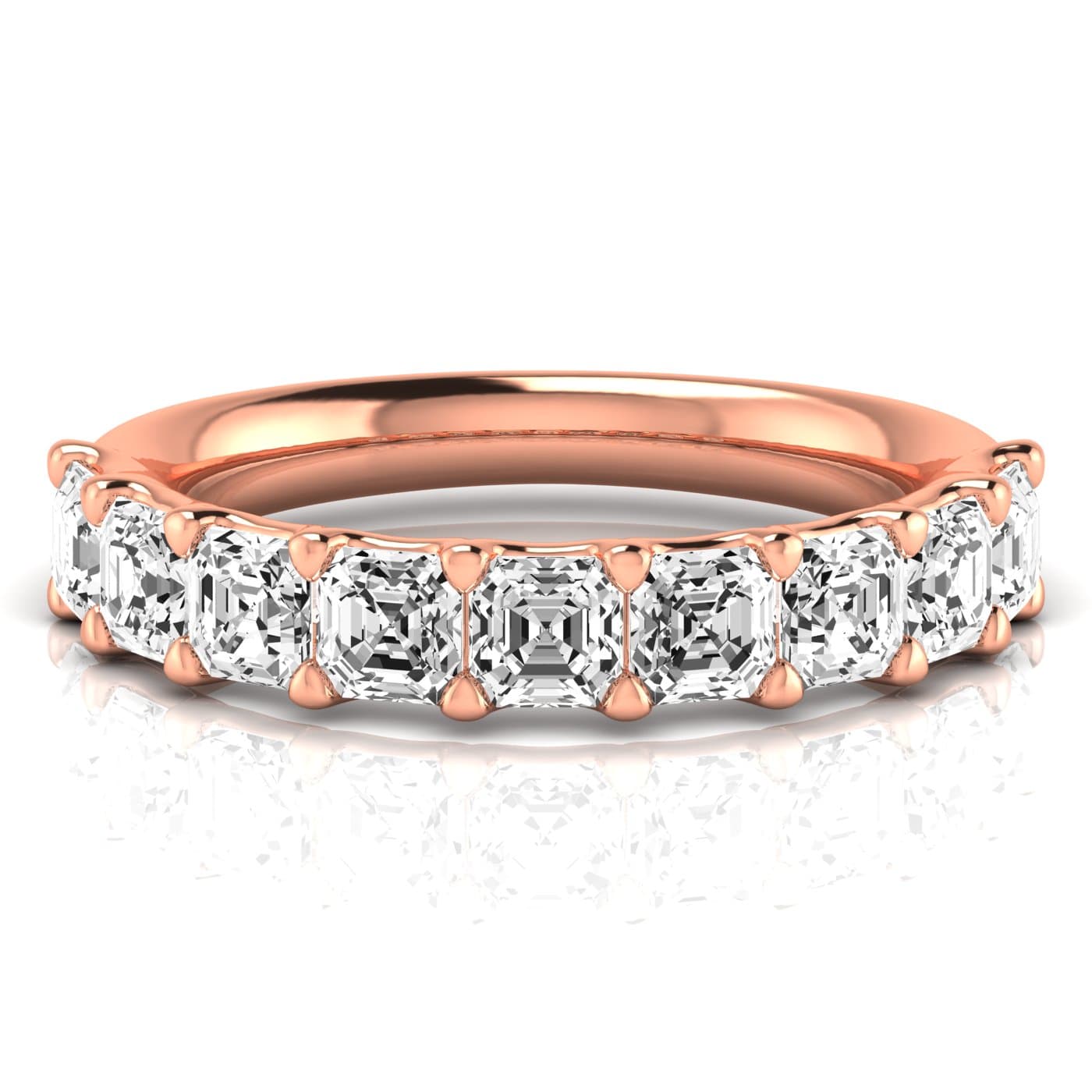 1/2 Spread Asscher Diamond Wedding Band (2 1/4 ct. tw.), Side view in rose gold