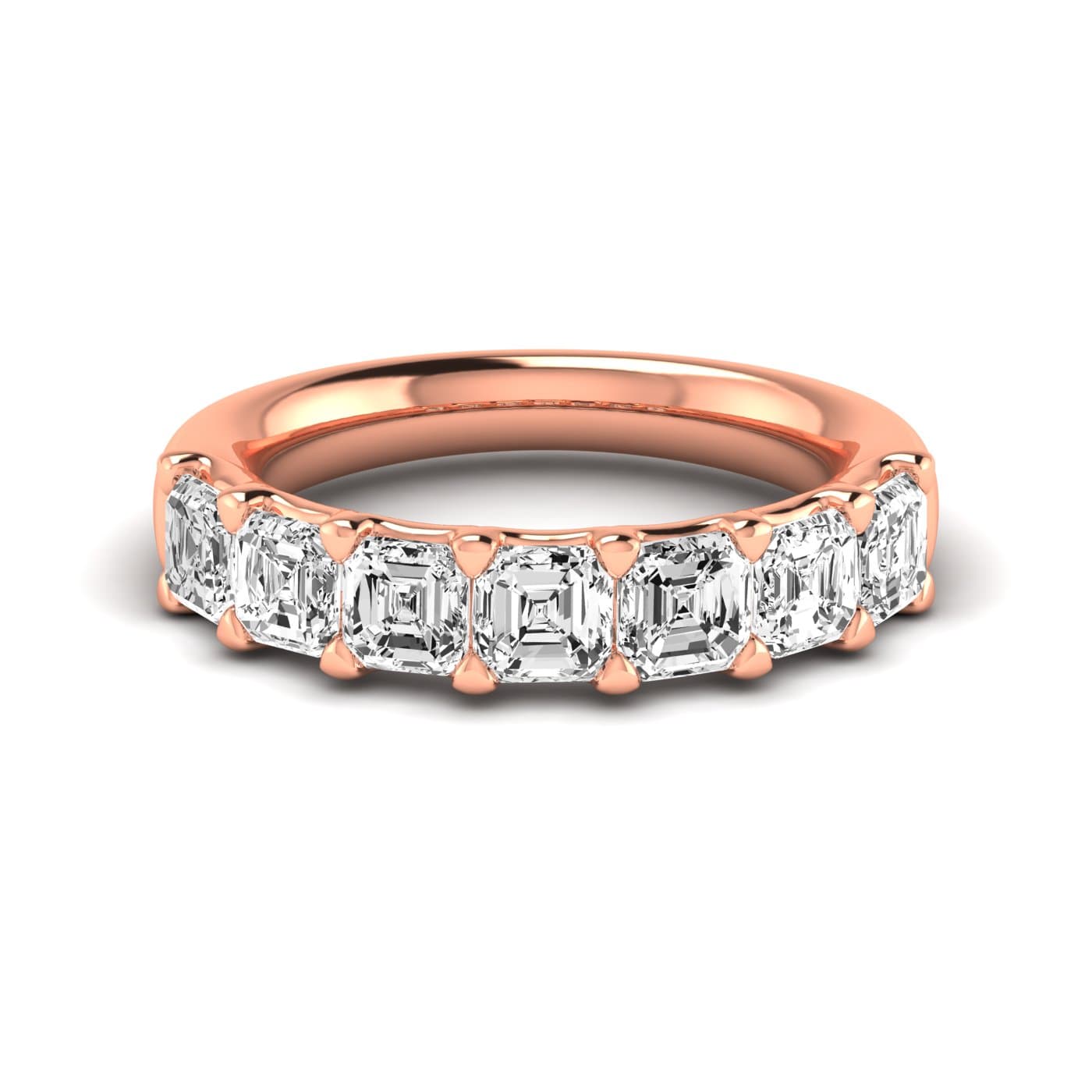 1/2 Spread Asscher Diamond Wedding Band (2.31 ct. tw.), Side view in rose gold