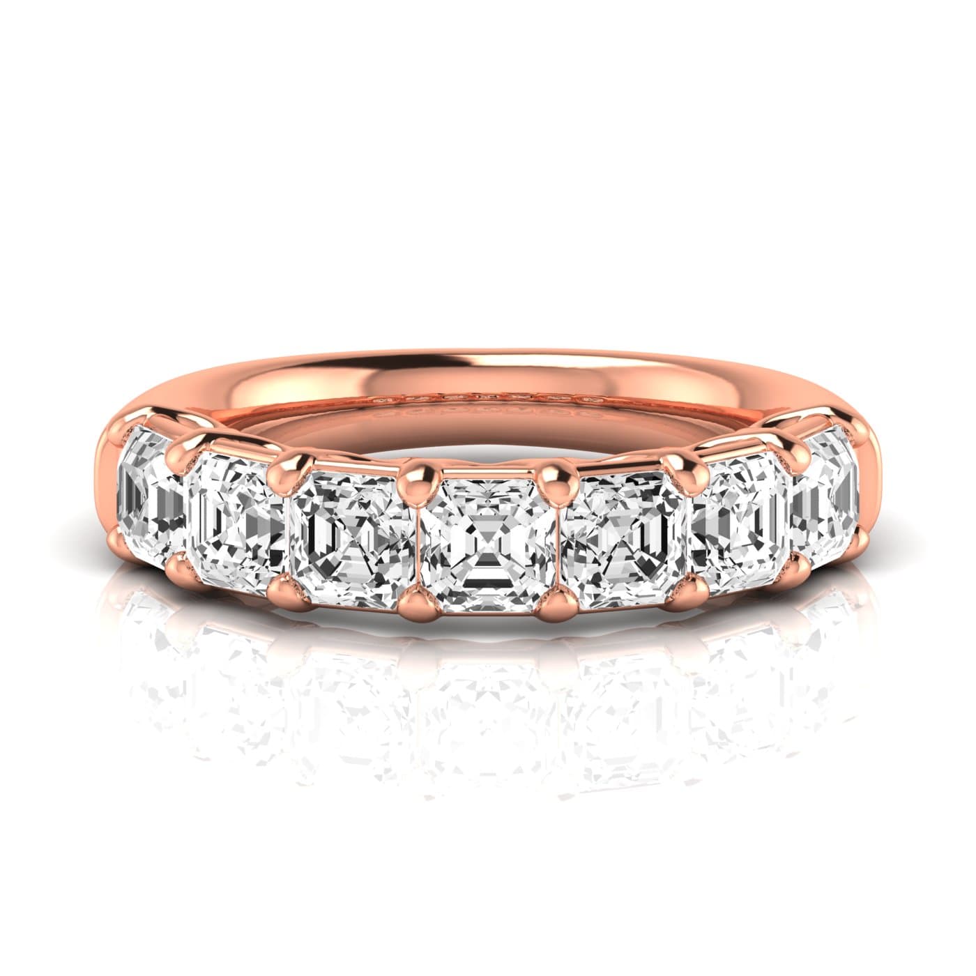 1/2 Spread Asscher Diamond Wedding Band (3 1/2 ct. tw.), Side view in rose gold