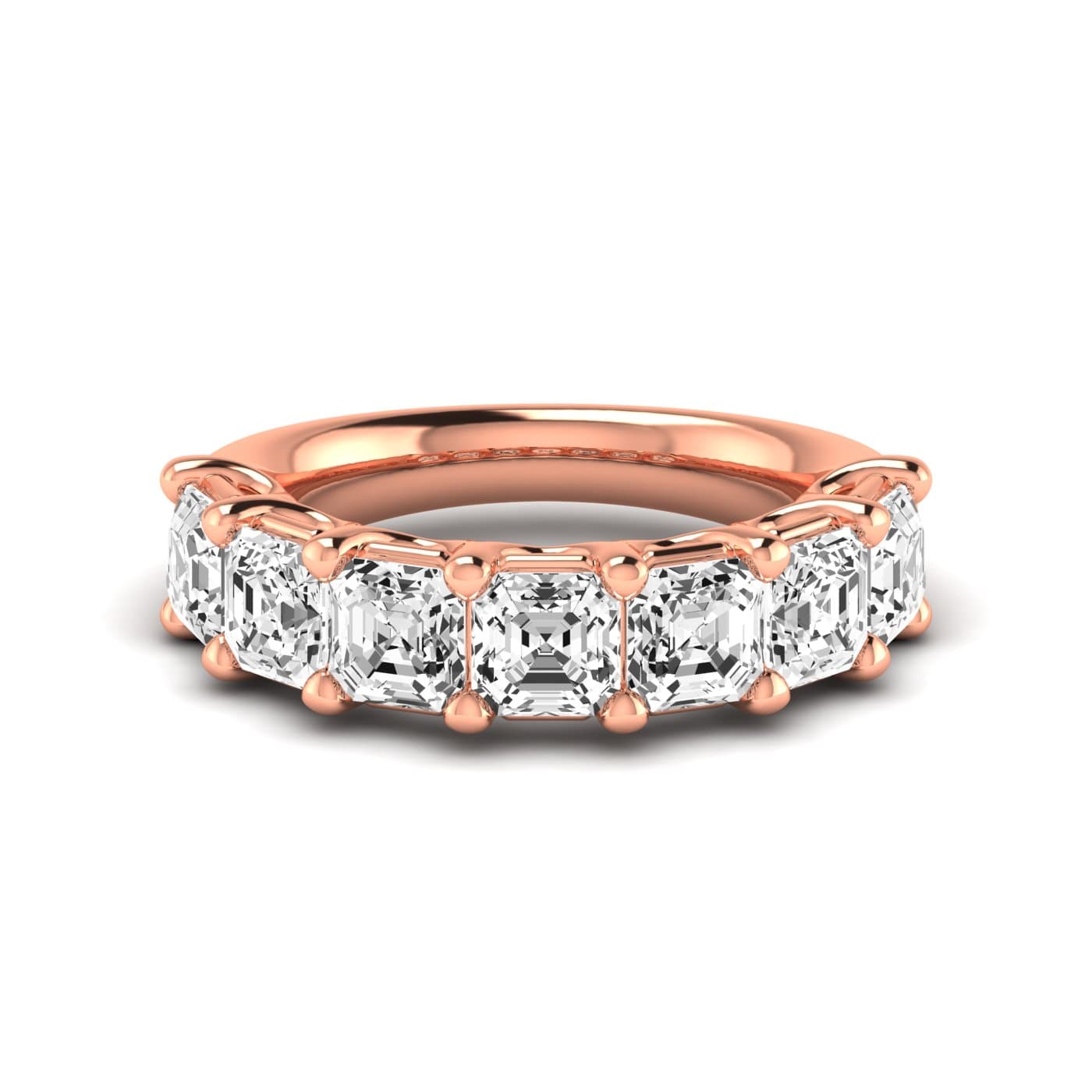 1/2 Spread Asscher Diamond Wedding Band (5 1/4 ct. tw.), Side view in rose gold