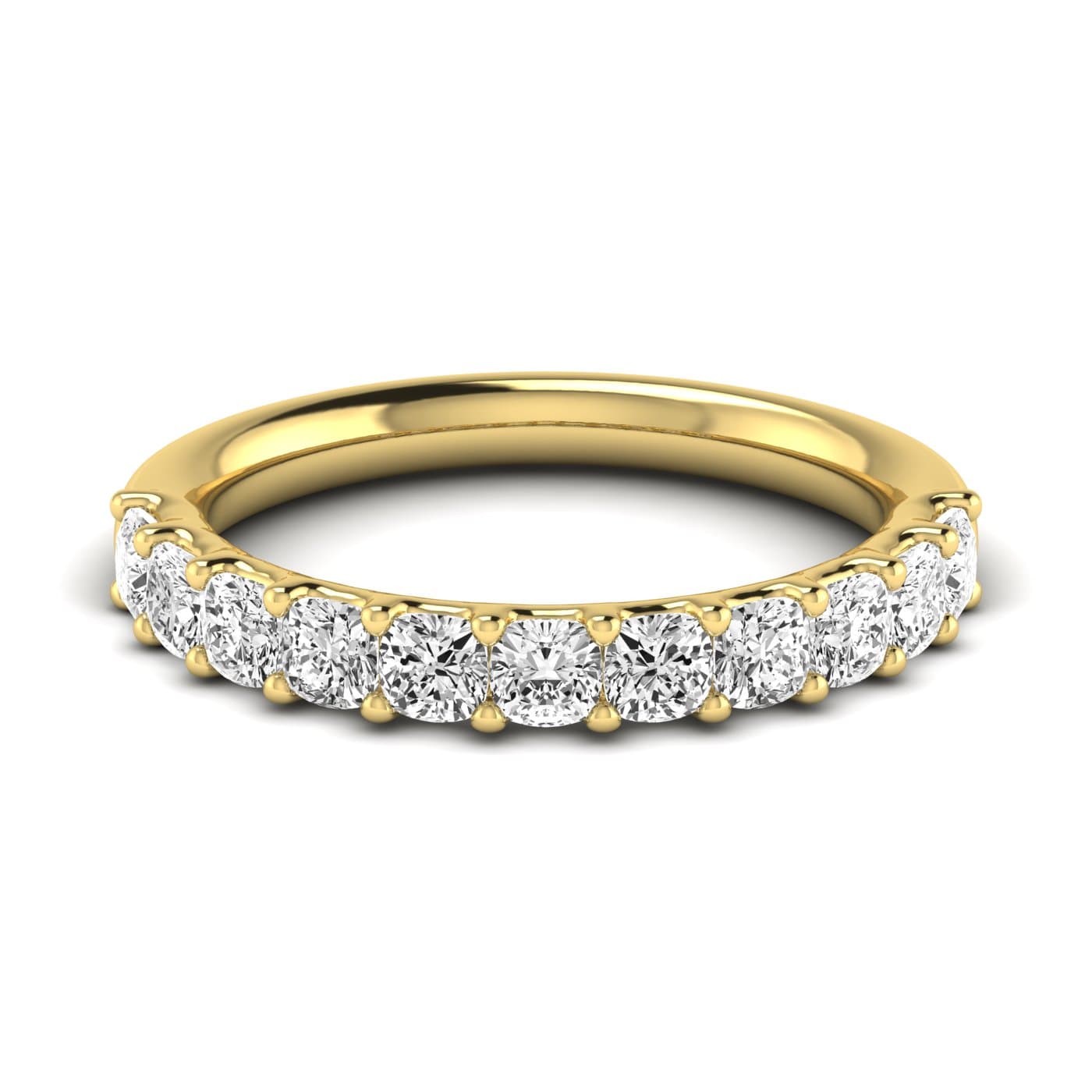 1/2 Spread Cushion Diamond Wedding Band (1.1 ct. tw.), Side view in yellow gold