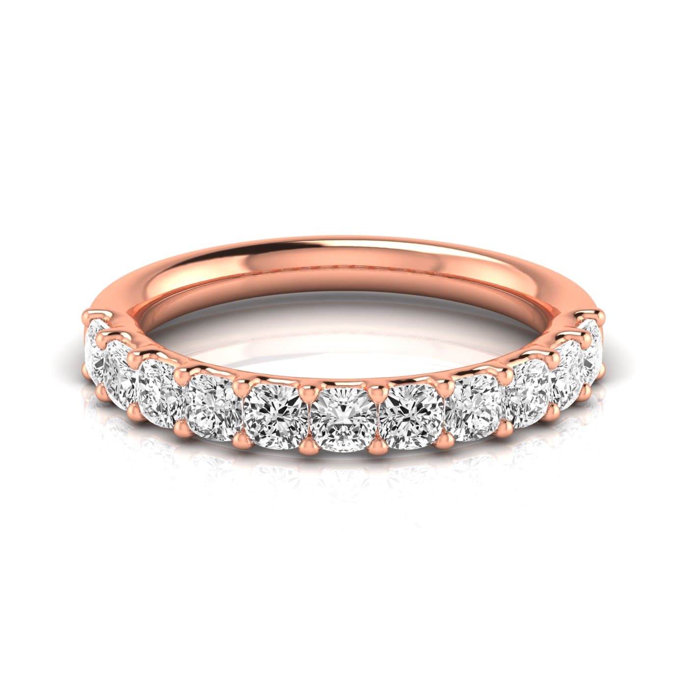 1/2 Spread Cushion Diamond Wedding Band (1.1 ct. tw.), Side view in rose gold