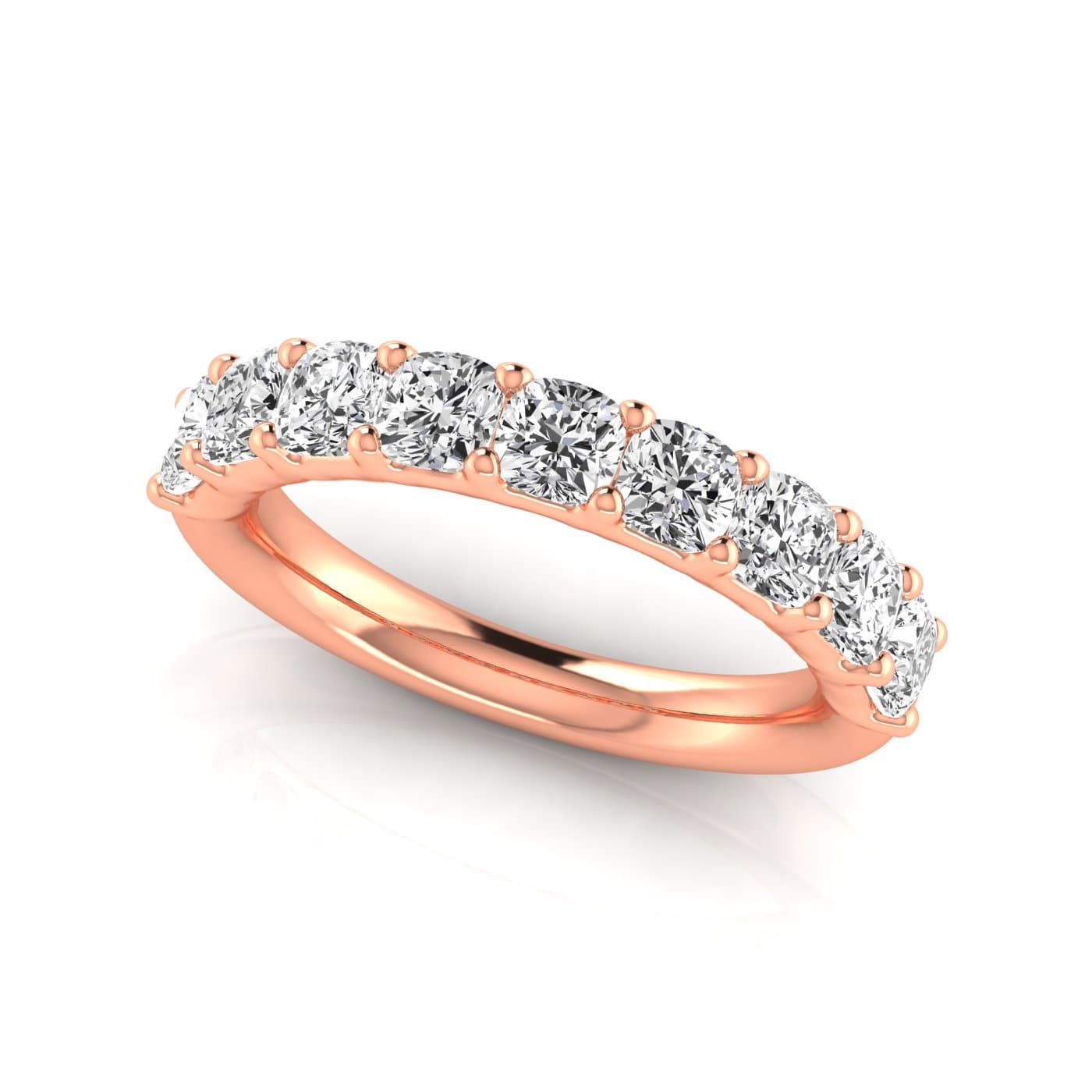 1/2 Spread Cushion Diamond Wedding Band (2 1/4 ct. tw.), On hand view in rose gold