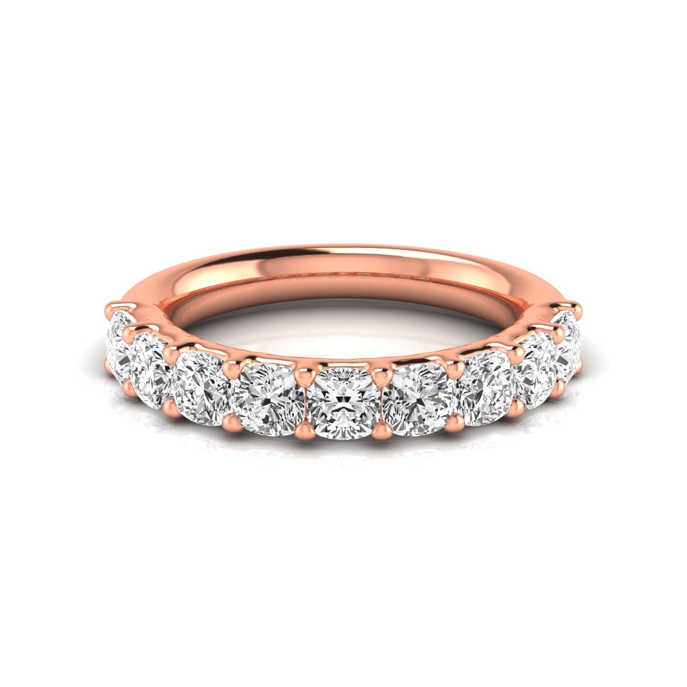 1/2 Spread Cushion Diamond Wedding Band (2 1/4 ct. tw.), Side view in rose gold