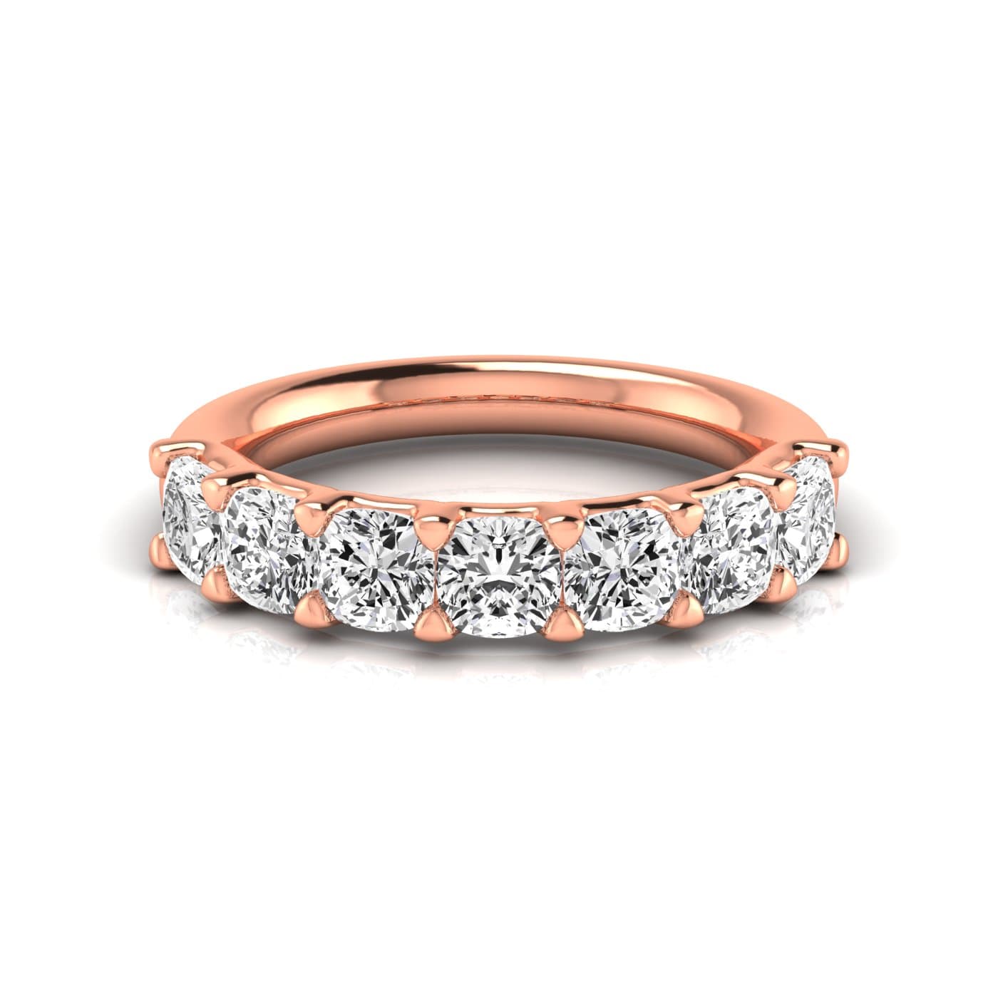 1/2 Spread Cushion Diamond Wedding Band (2.31 ct. tw.), Side view in rose gold