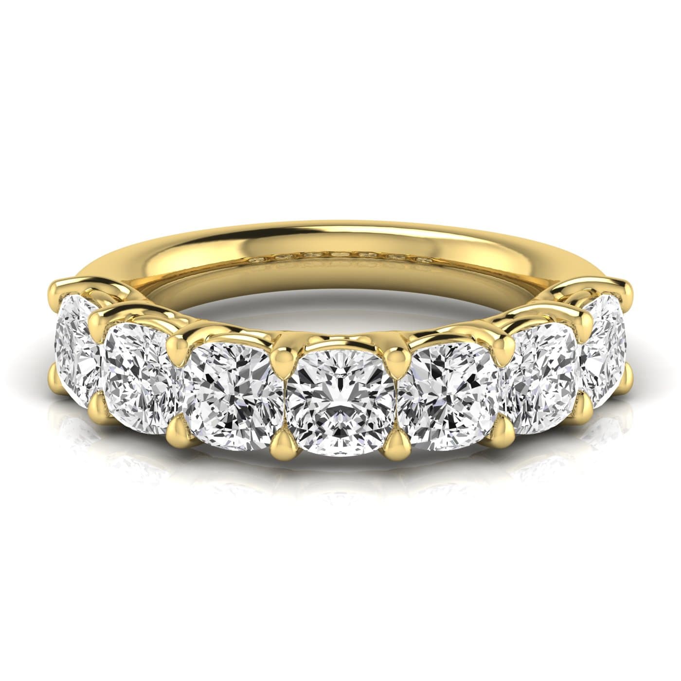 1/2 Spread Cushion Diamond Wedding Band (3 1/2 ct. tw.), Side view in yellow gold