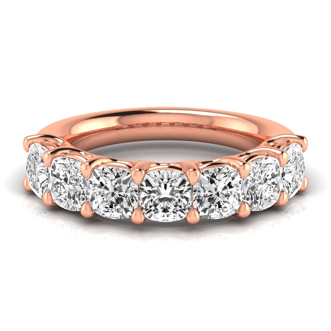 1/2 Spread Cushion Diamond Wedding Band (3 1/2 ct. tw.), Side view in rose gold