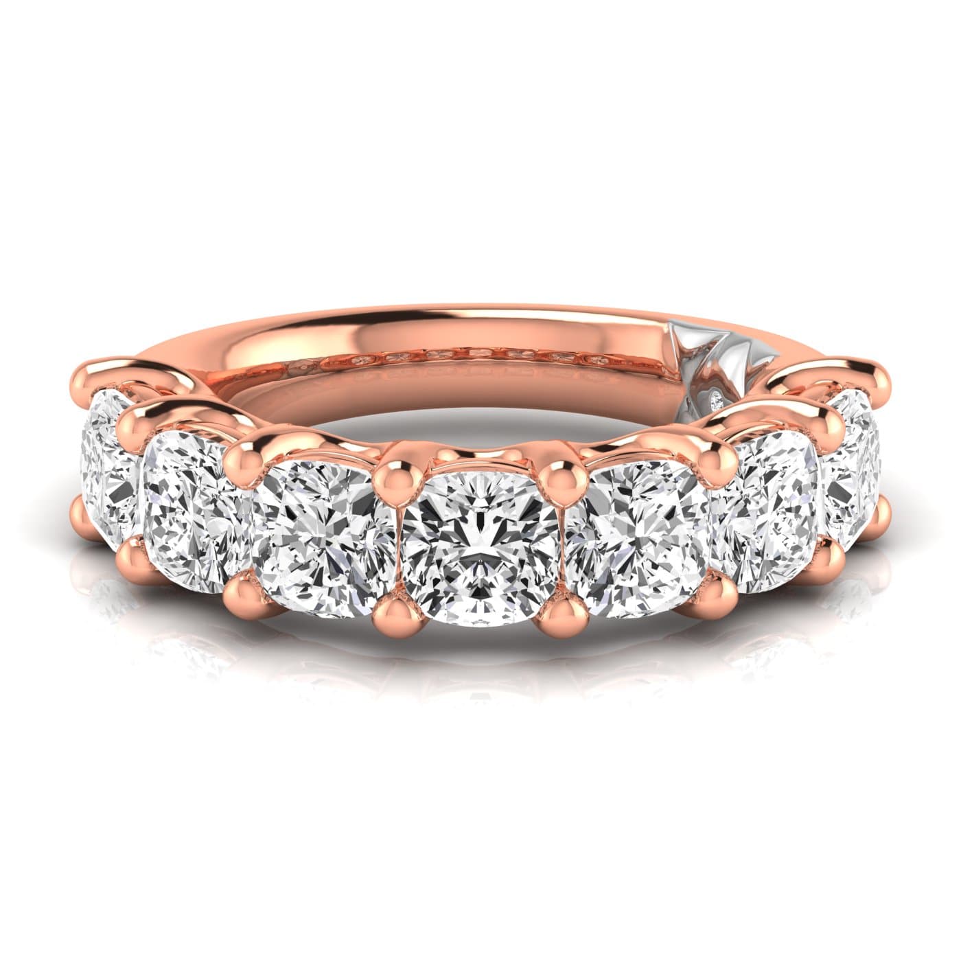 1/2 Spread Cushion Diamond Wedding Band (5 1/4 ct. tw.), Side view in rose gold