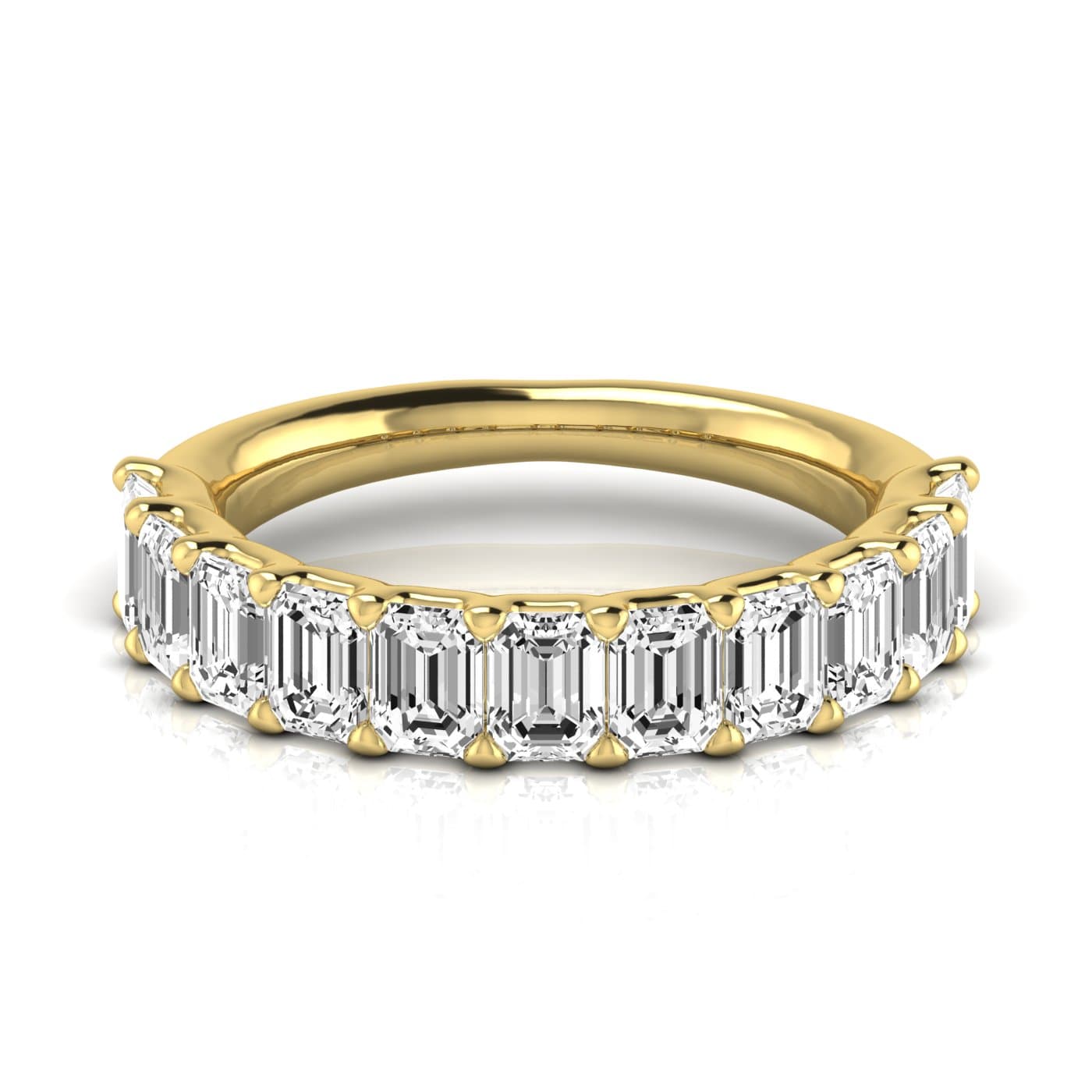 1/2 Spread Emerald Diamond Wedding Band (2 3/4 ct. tw.), Side view in yellow gold