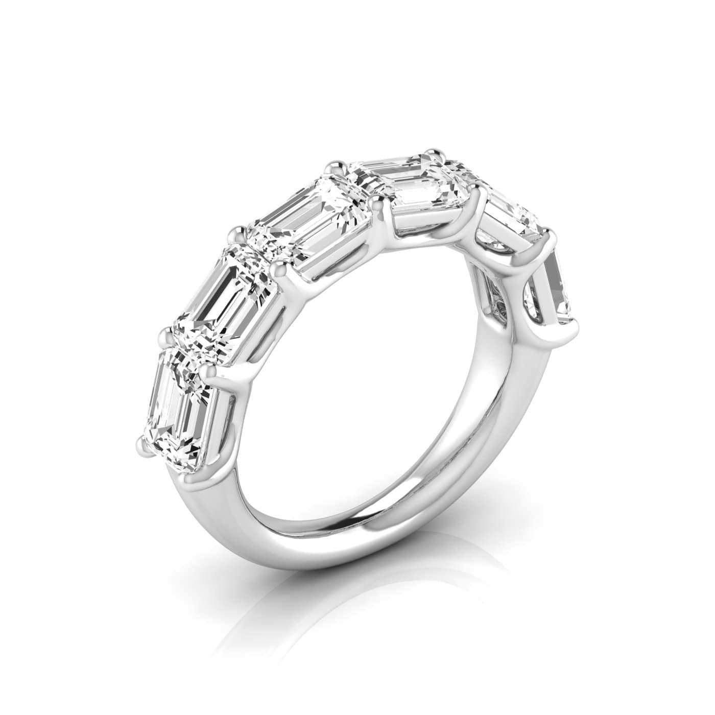 1/2 Spread Emerald Diamond Wedding Band — View 1