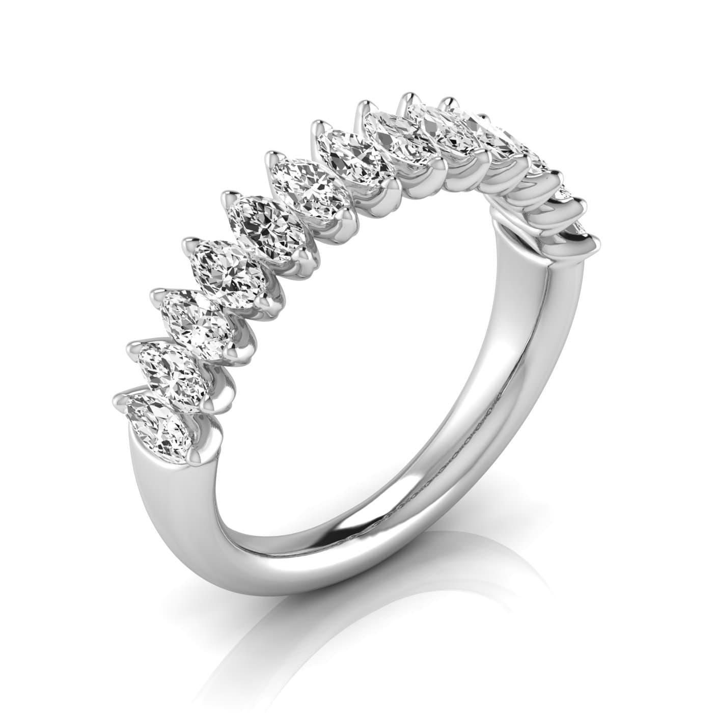 1/2 Spread Marquise Diamond Wedding Band — View 1