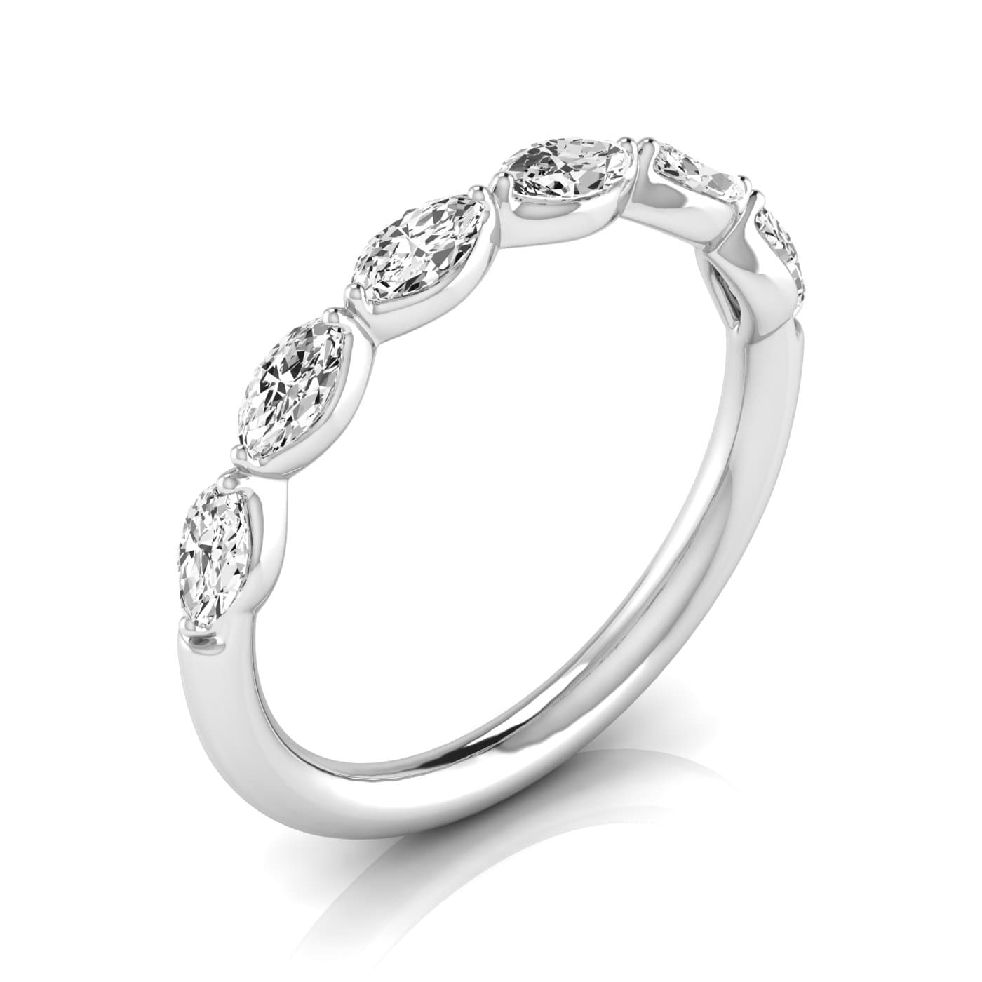 1/2 Spread Marquise Diamond Wedding Band (0.6 ct. tw.) in White gold