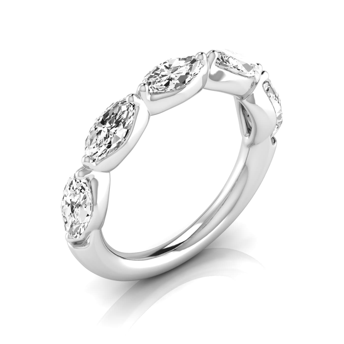 1/2 Spread Marquise Diamond Wedding Band (1 2/3 ct. tw.) in White gold