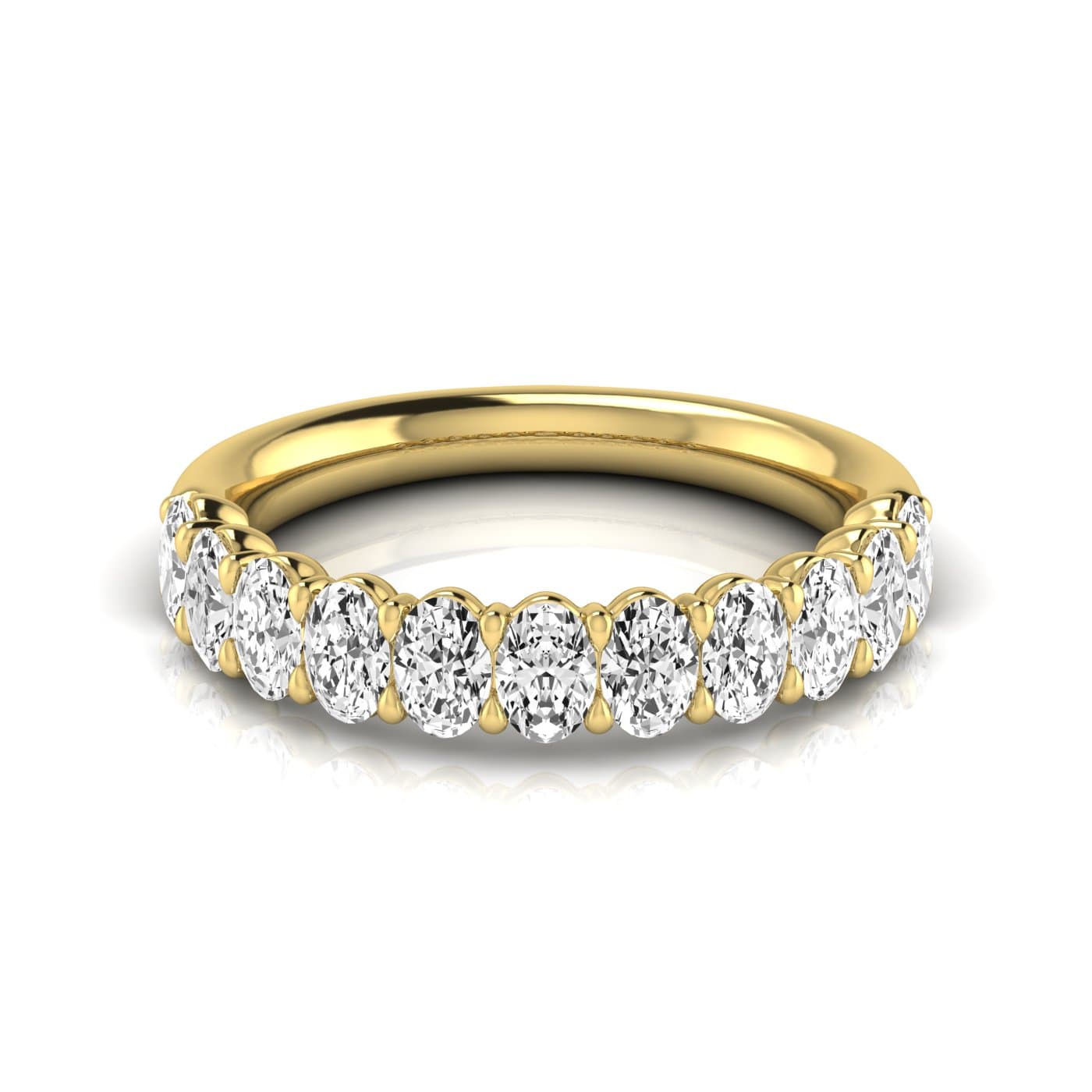 1/2 Spread Oval Diamond Wedding Band (0.99 ct. tw.), Side view in yellow gold