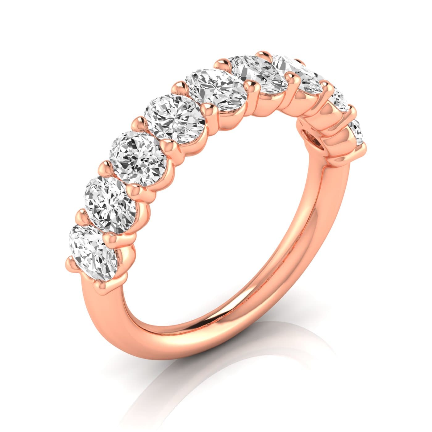 1/2 Spread Oval Diamond Wedding Band (2 1/4 ct. tw.), Front view in rose gold