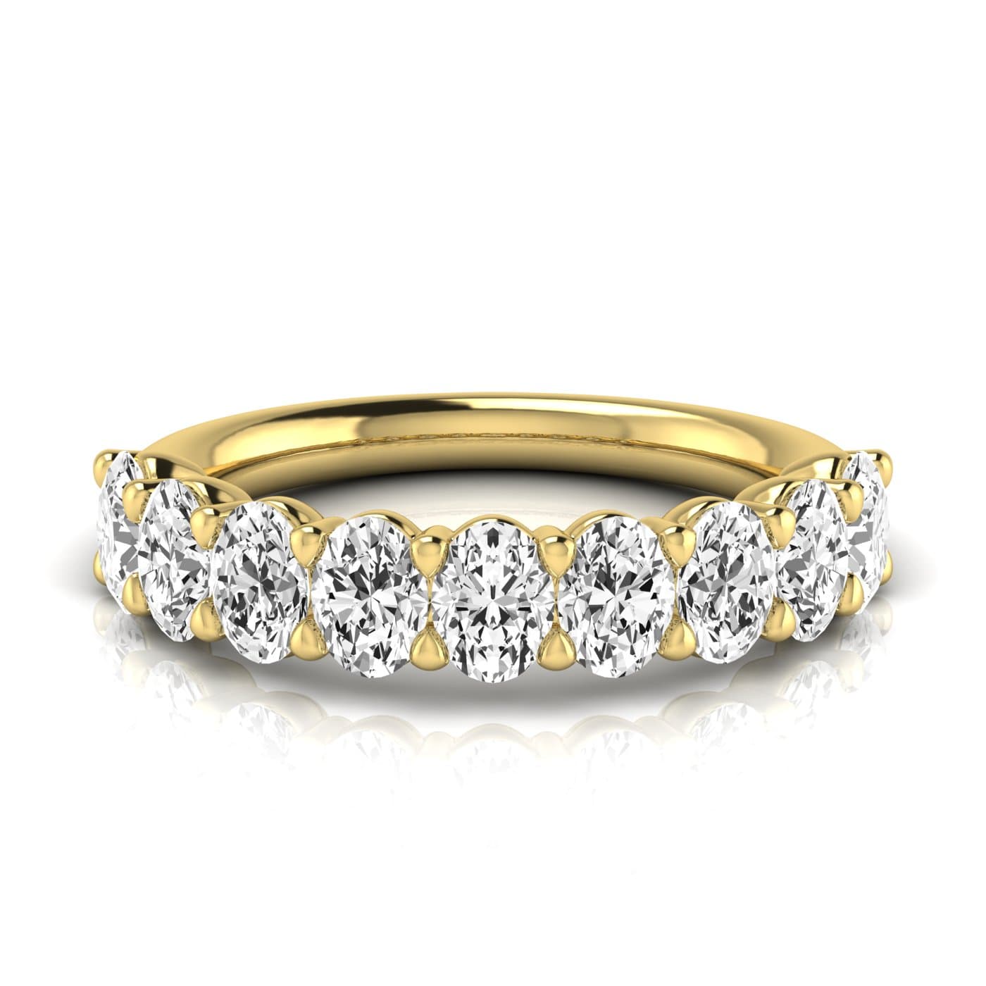 1/2 Spread Oval Diamond Wedding Band (2 1/4 ct. tw.), Side view in yellow gold
