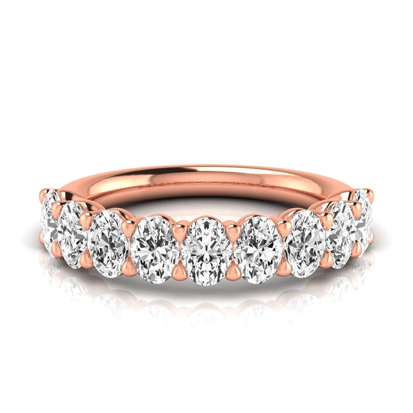 1/2 Spread Oval Diamond Wedding Band (2 1/4 ct. tw.), Side view in rose gold