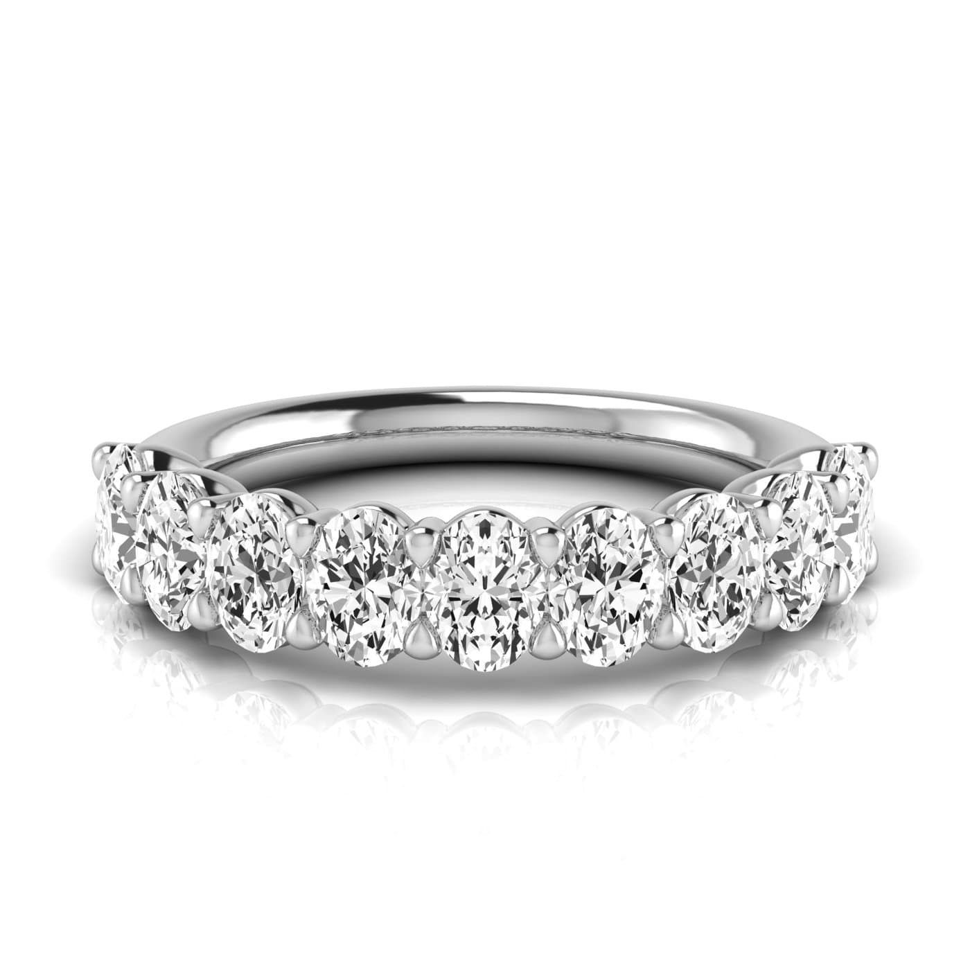 1/2 Spread Oval Diamond Wedding Band (2 1/4 ct. tw.), Side view in white gold or platinum
