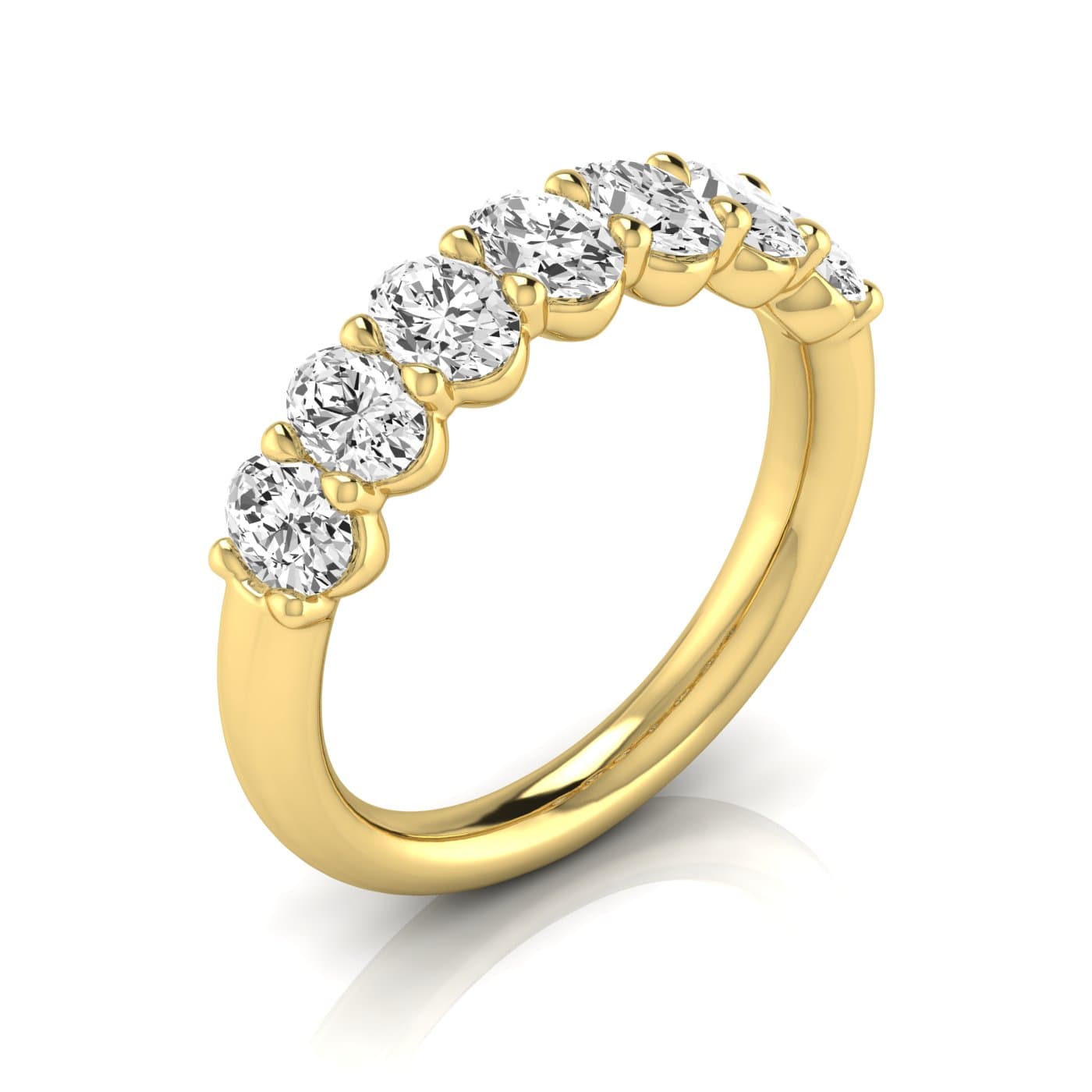 1/2 Spread Oval Diamond Wedding Band (2.31 ct. tw.), Front view in yellow gold