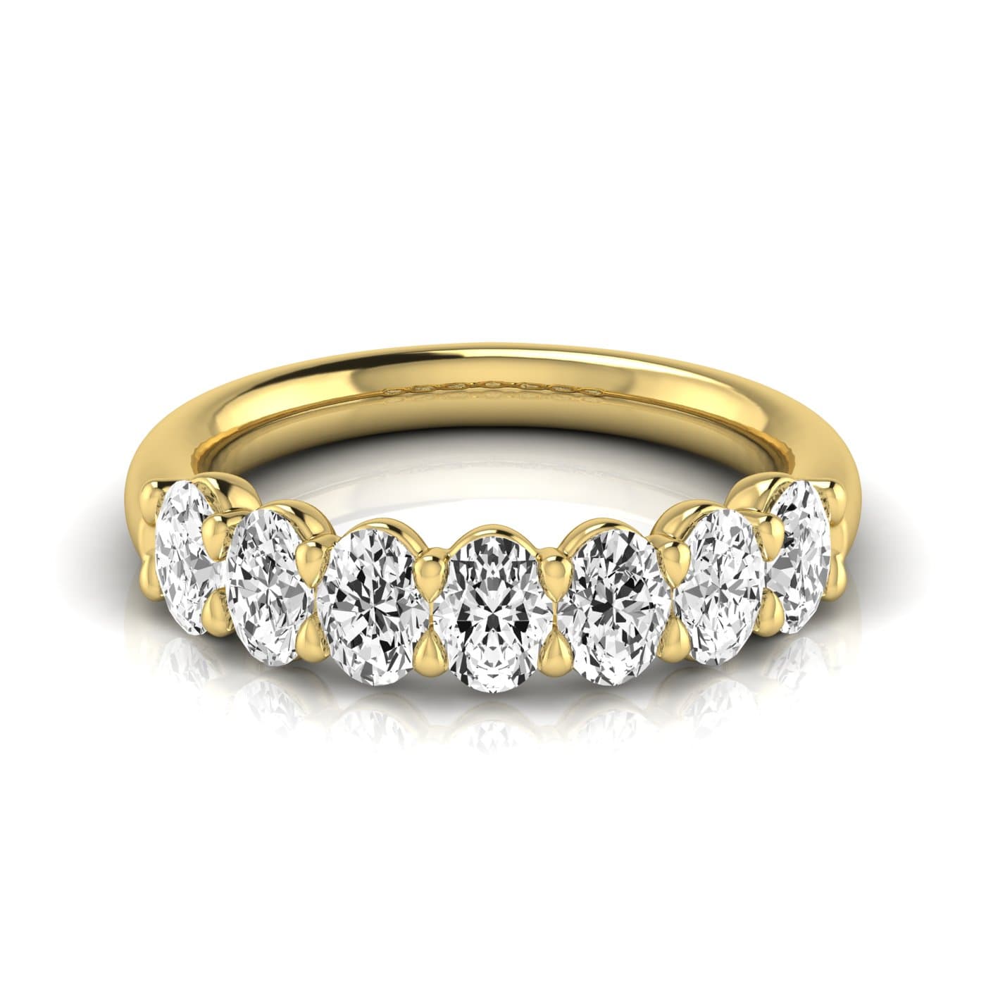 1/2 Spread Oval Diamond Wedding Band (2.31 ct. tw.), Side view in yellow gold