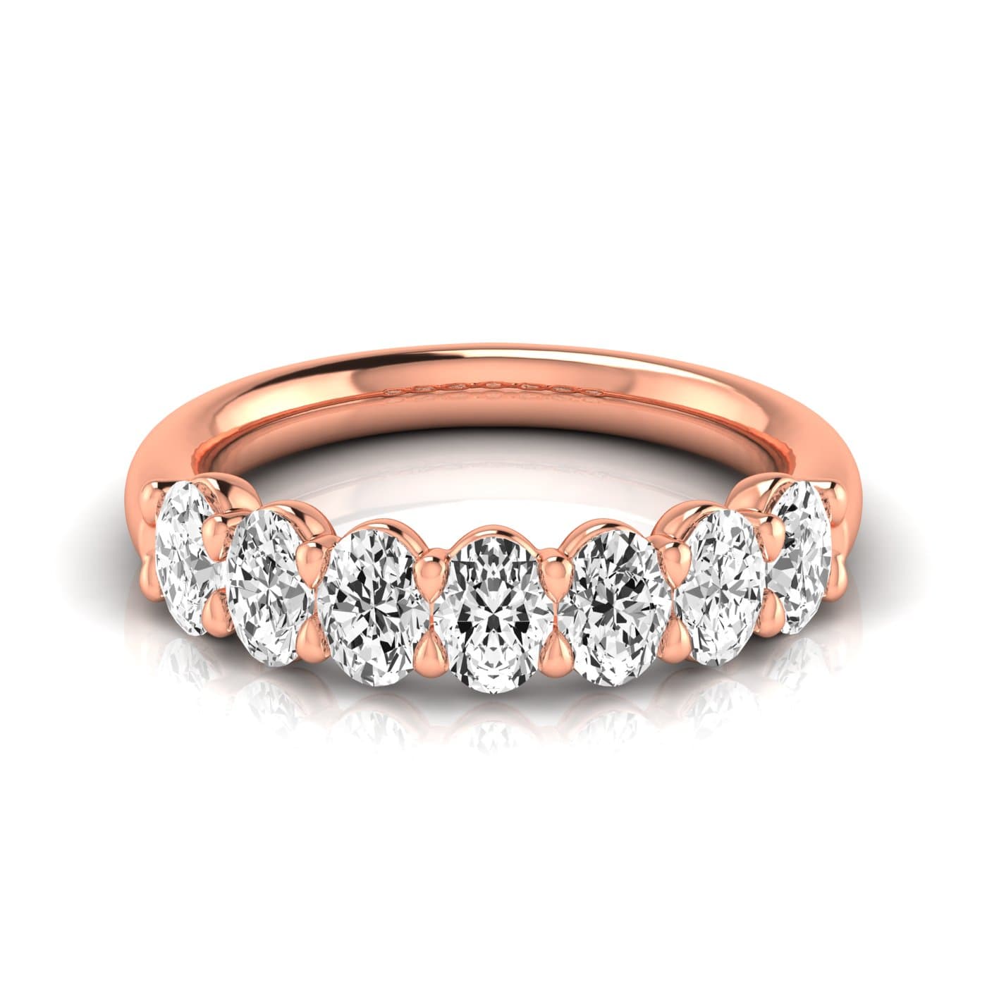 1/2 Spread Oval Diamond Wedding Band (2.31 ct. tw.), Side view in rose gold