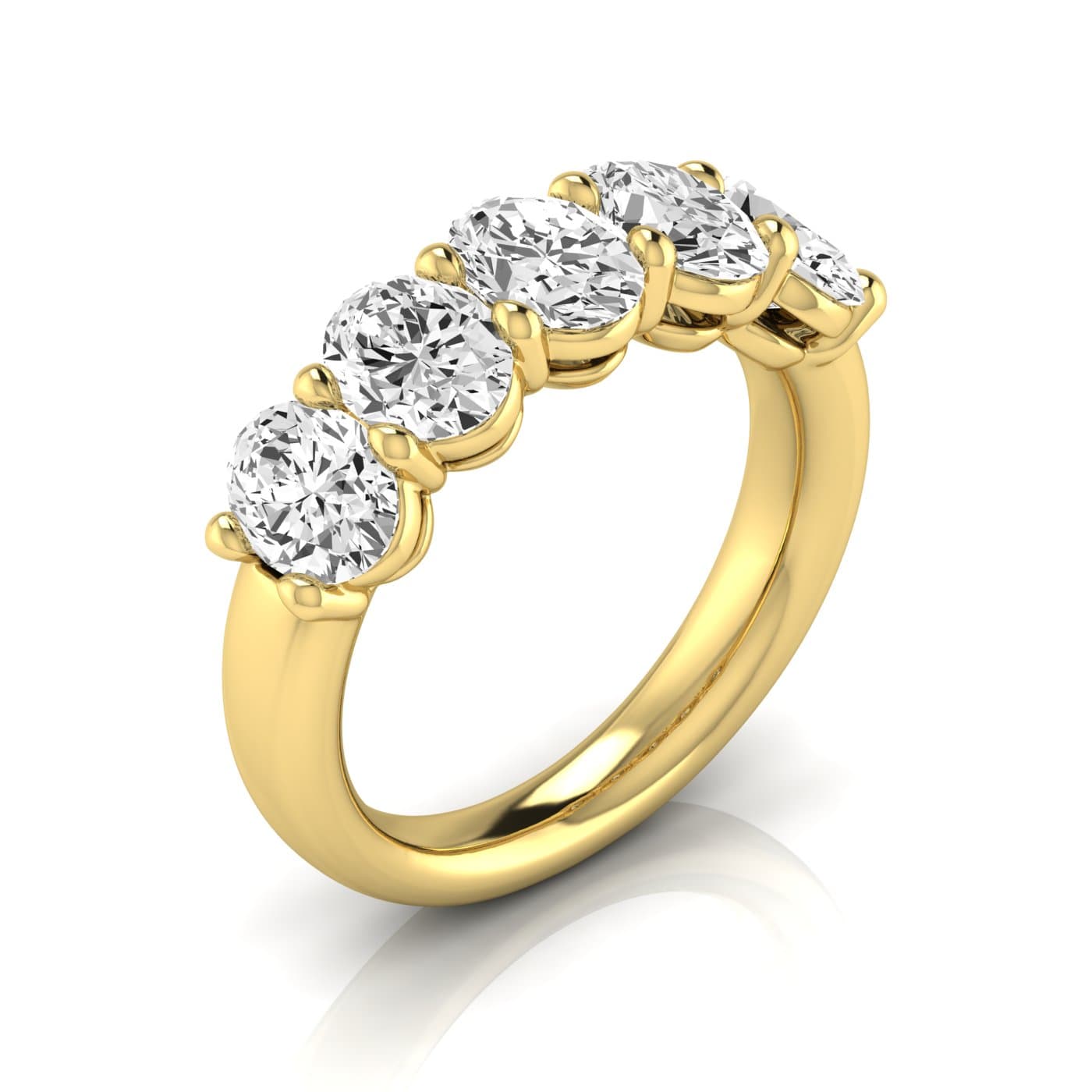1/2 Spread Oval Diamond Wedding Band (2 1/2 ct. tw.), Front view in yellow gold