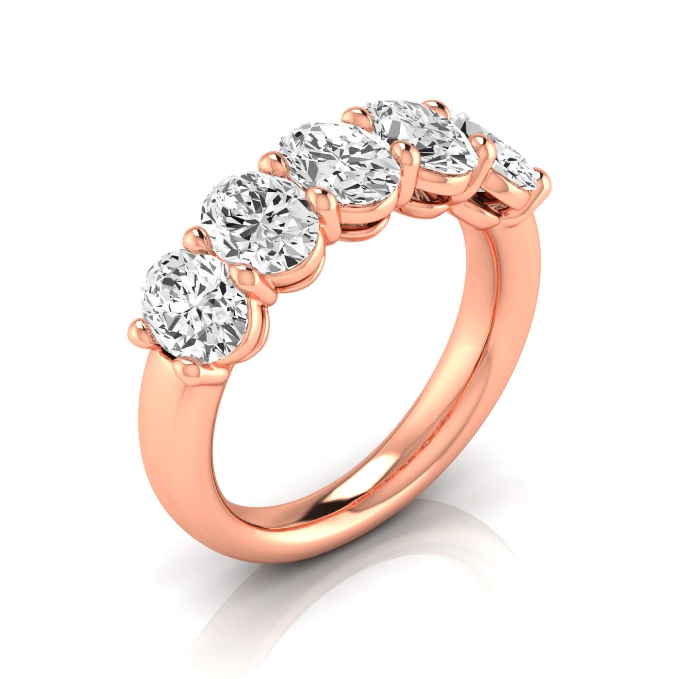 1/2 Spread Oval Diamond Wedding Band (2 1/2 ct. tw.), Front view in rose gold