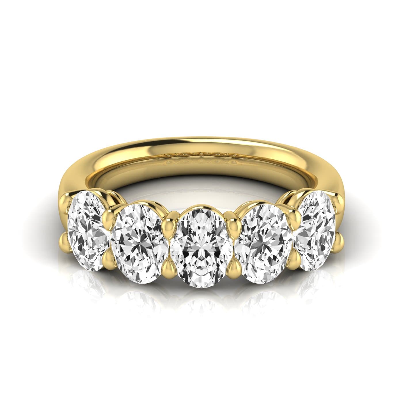 1/2 Spread Oval Diamond Wedding Band (2 1/2 ct. tw.), Side view in yellow gold