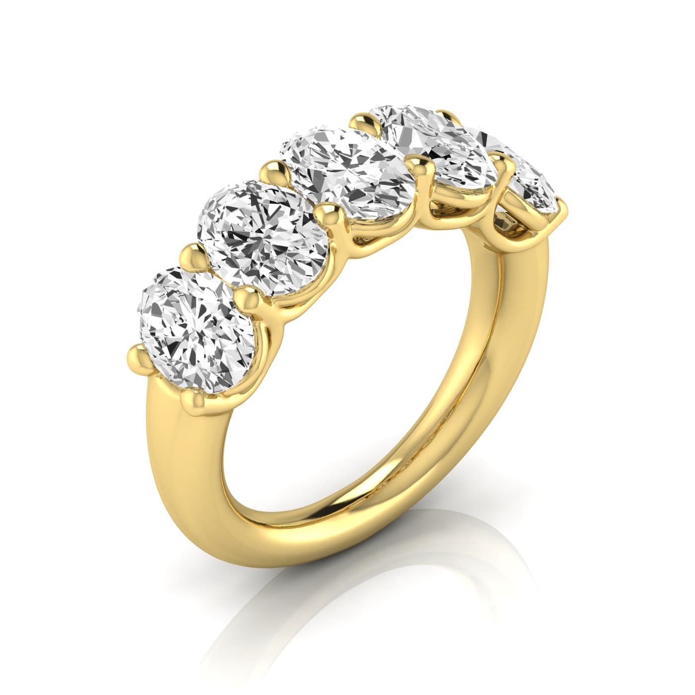 1/2 Spread Oval Diamond Wedding Band (3 3/4 ct. tw.), Front view in yellow gold