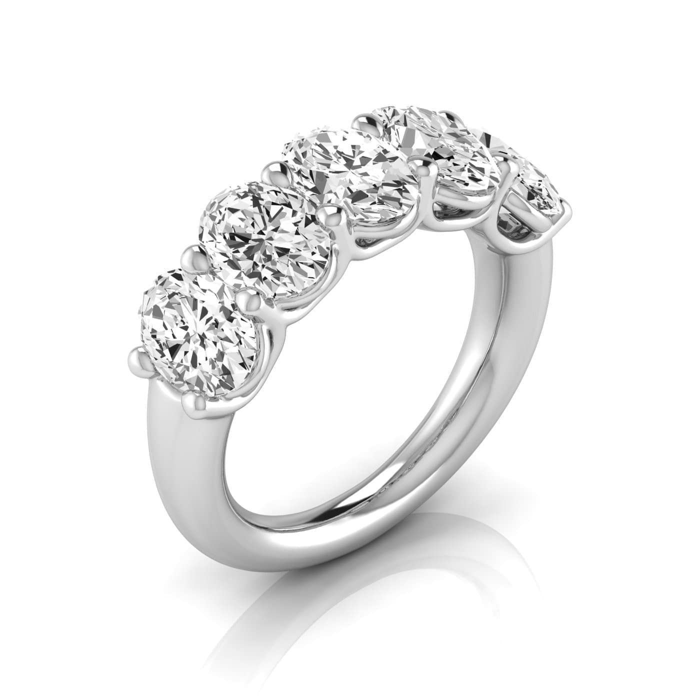1/2 Spread Oval Diamond Wedding Band — View 1