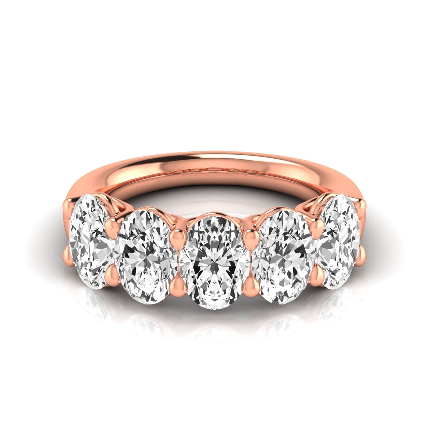 1/2 Spread Oval Diamond Wedding Band (3 3/4 ct. tw.), Side view in rose gold