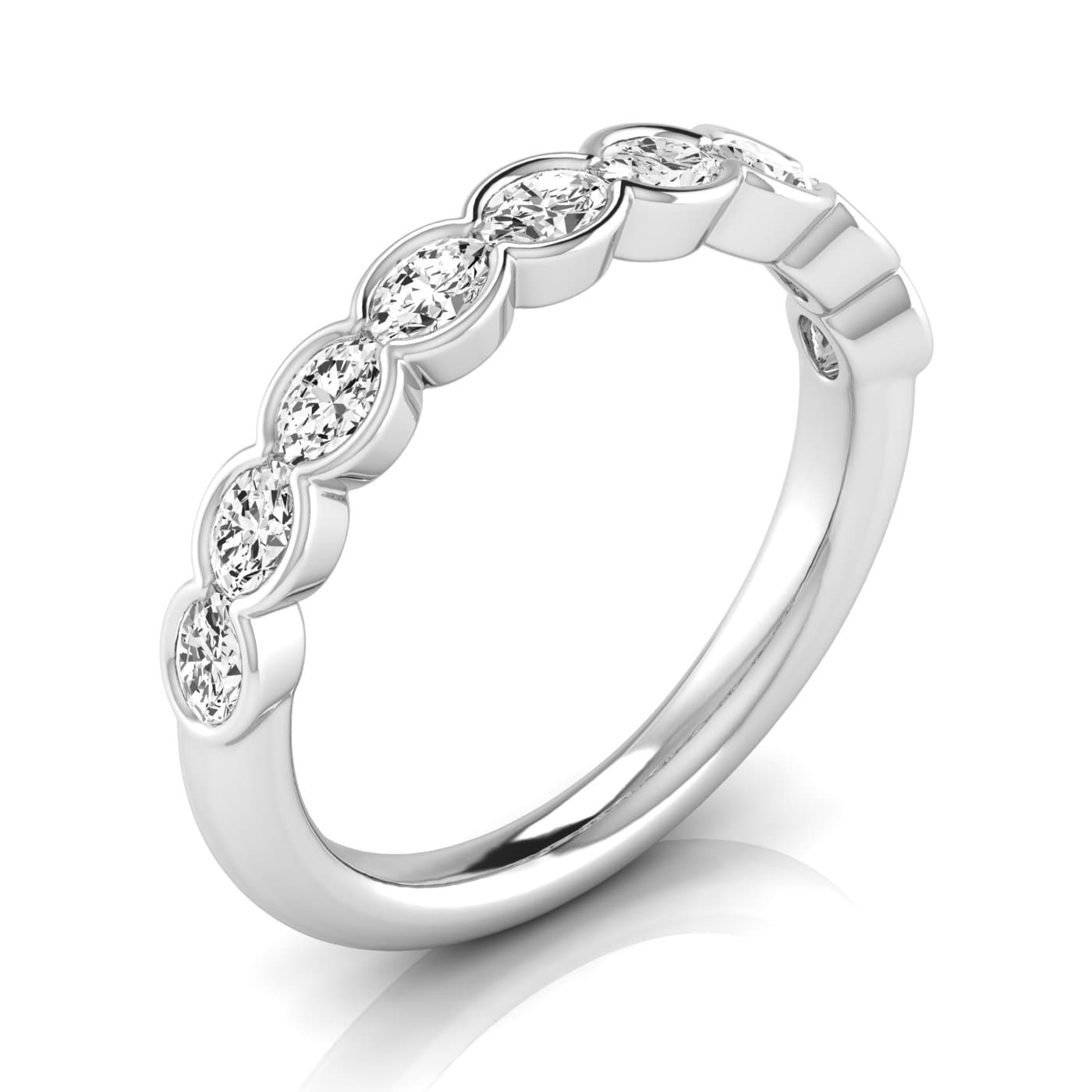 1/2 Spread Oval Diamond Wedding Band — View 1