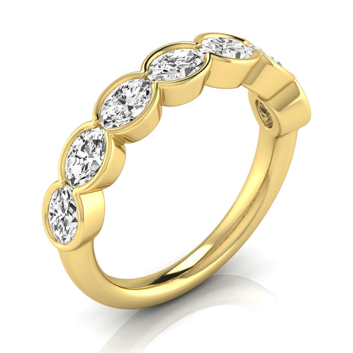 1/2 Spread Oval Diamond Wedding Band (1 3/4 ct. tw.), Front view in yellow gold