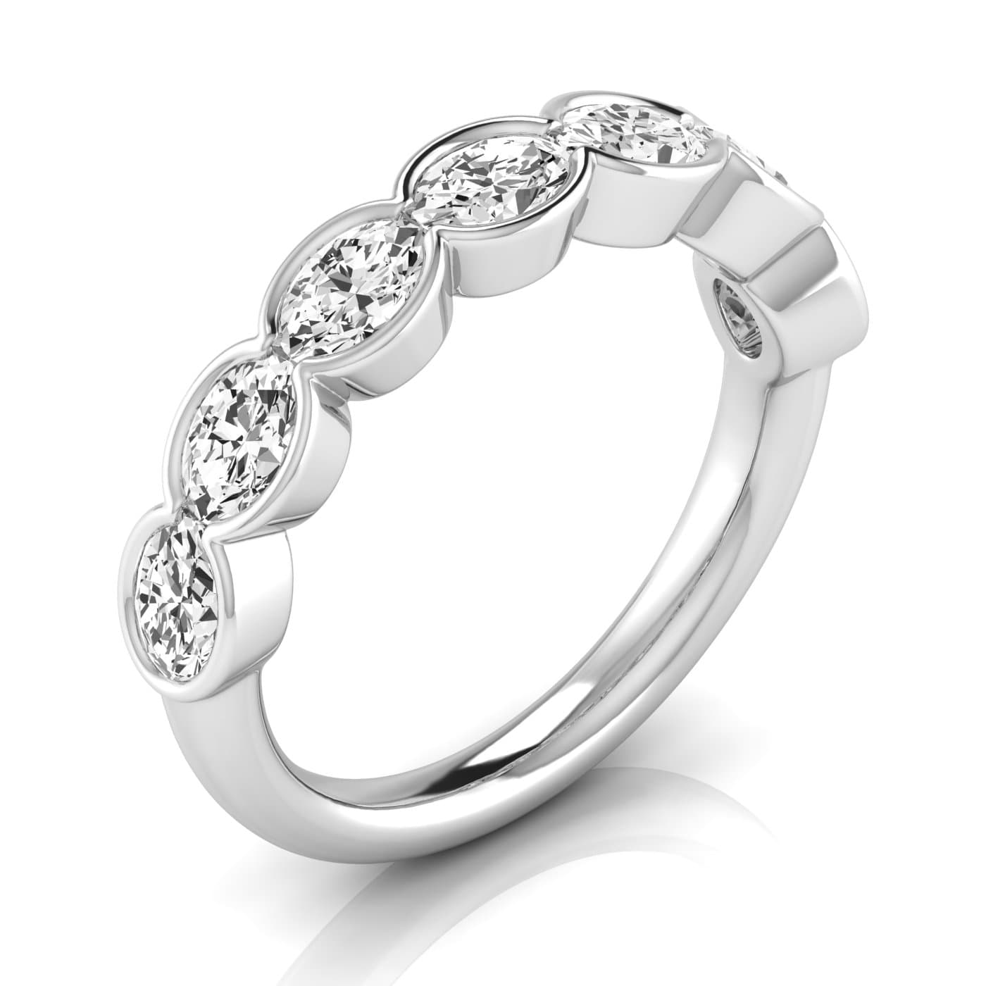 1/2 Spread Oval Diamond Wedding Band — View 1