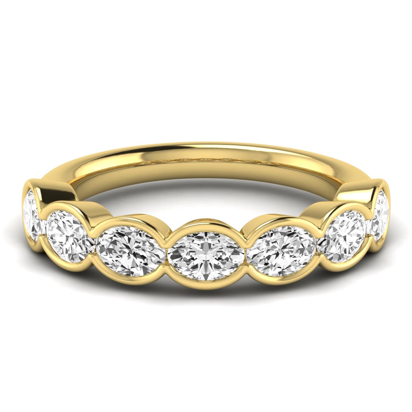 1/2 Spread Oval Diamond Wedding Band (1 3/4 ct. tw.), Side view in yellow gold