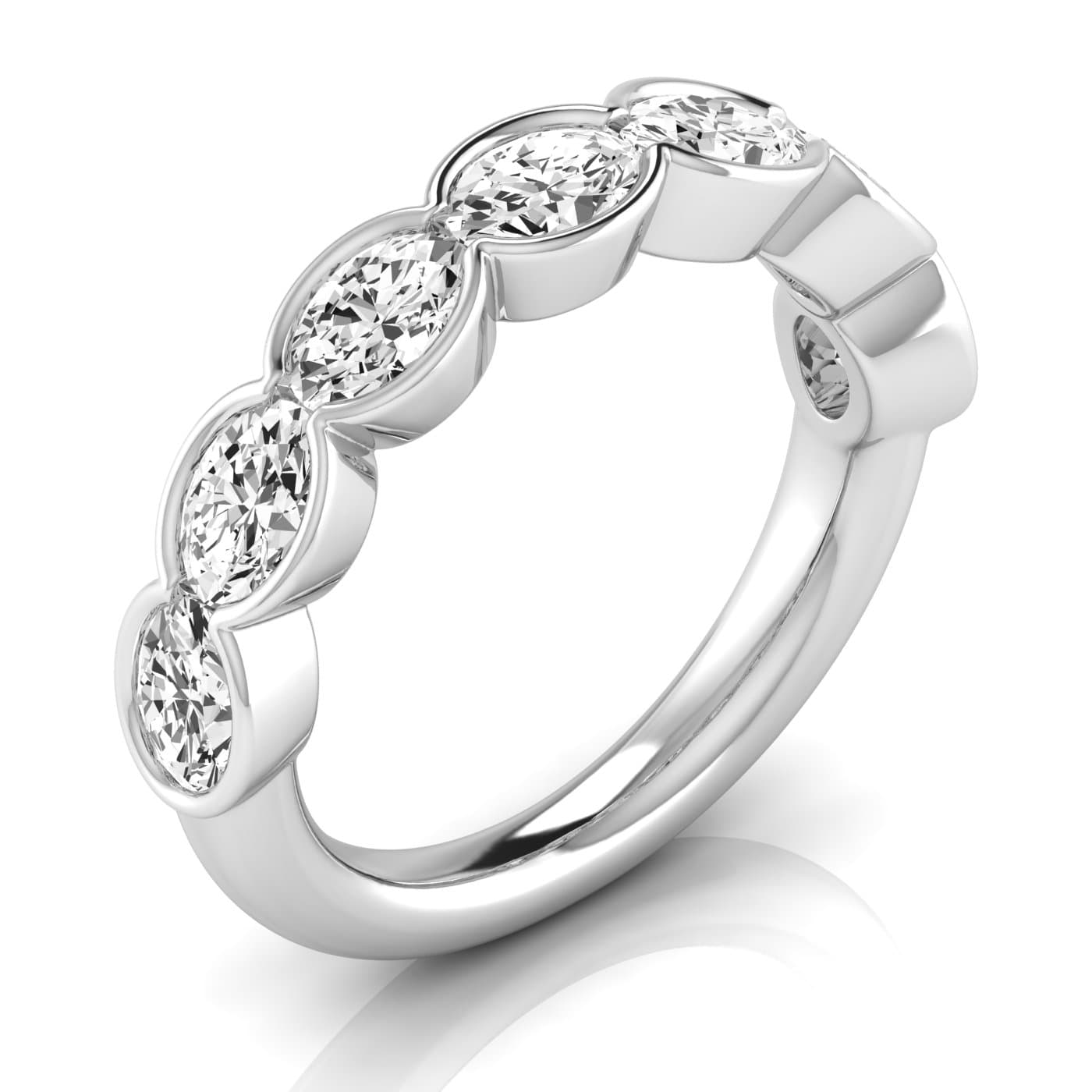 1/2 Spread Oval Diamond Wedding Band — View 1