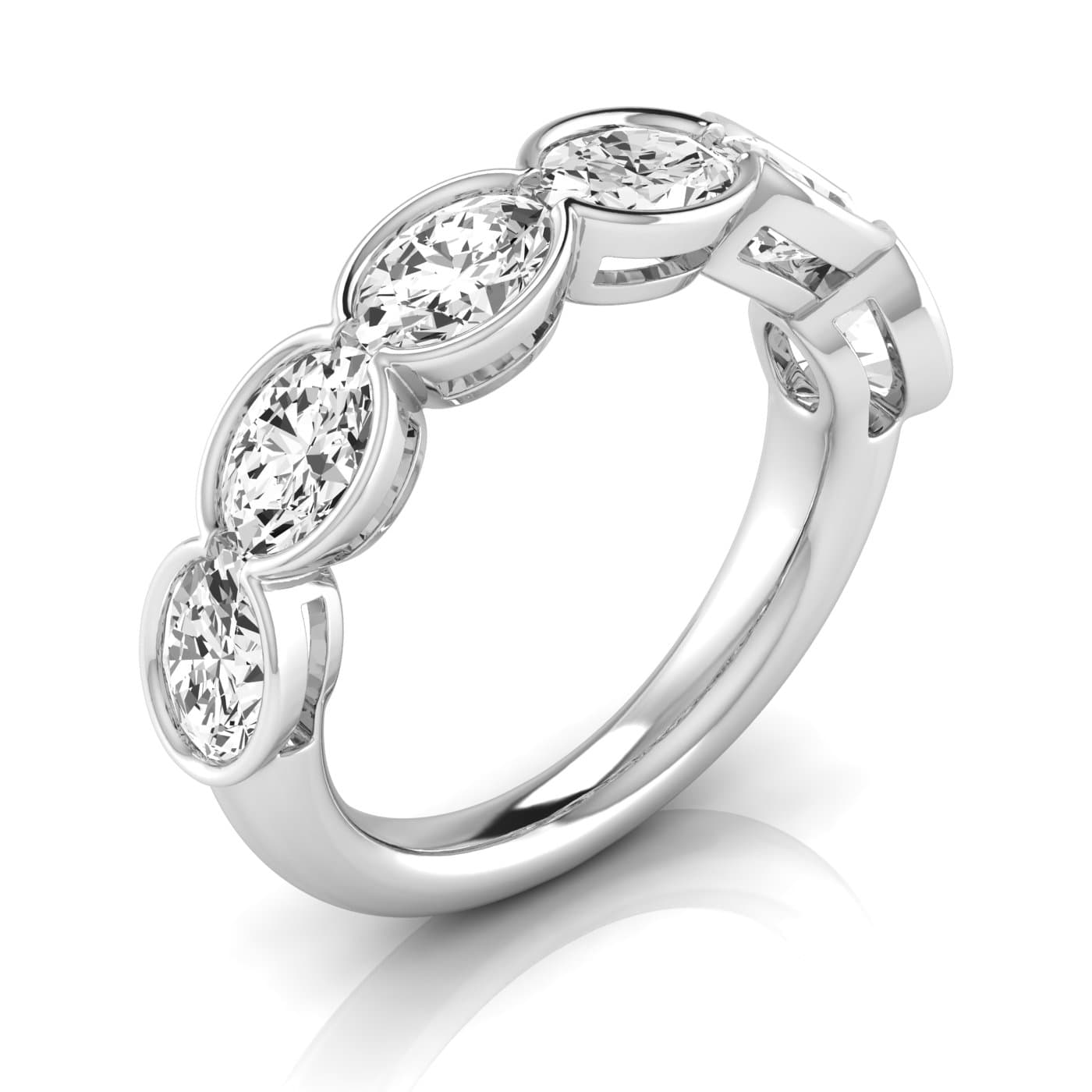 1/2 Spread Oval Diamond Wedding Band — View 1