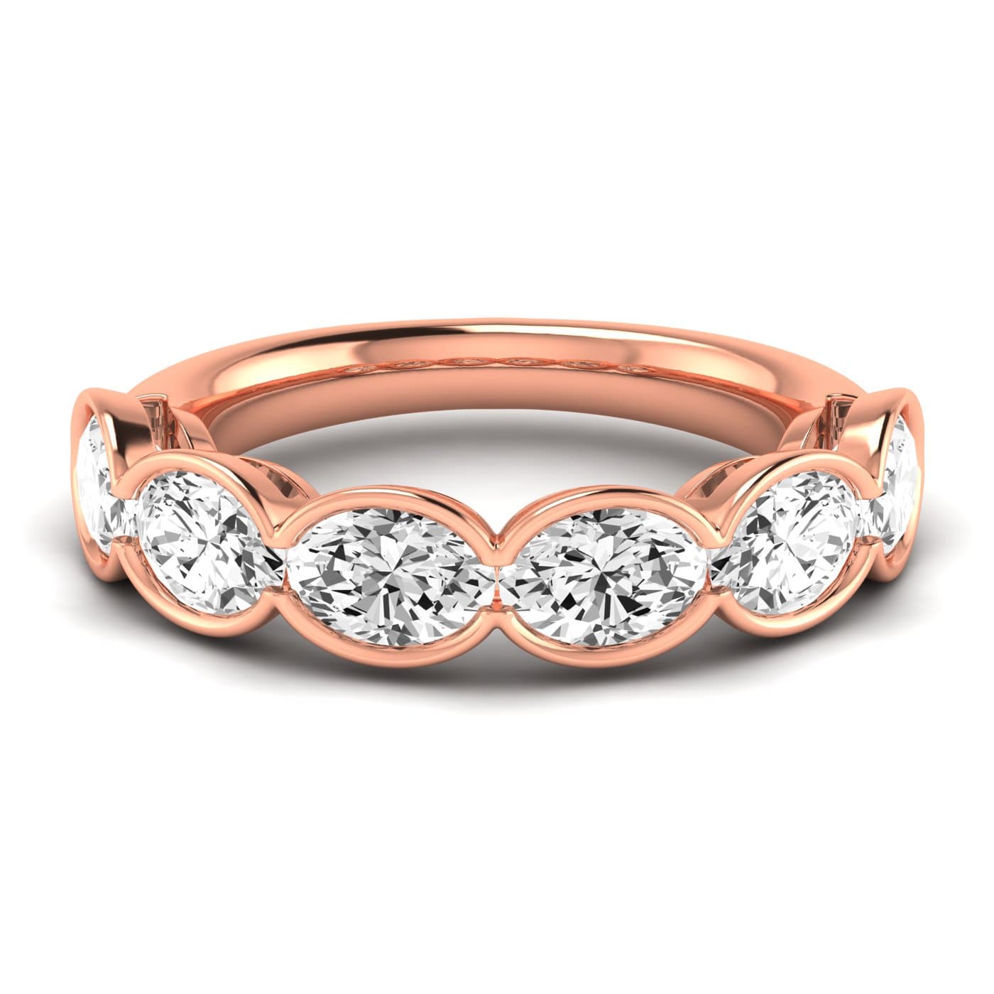 1/2 Spread Oval Diamond Wedding Band (3 ct. tw.), Side view in rose gold