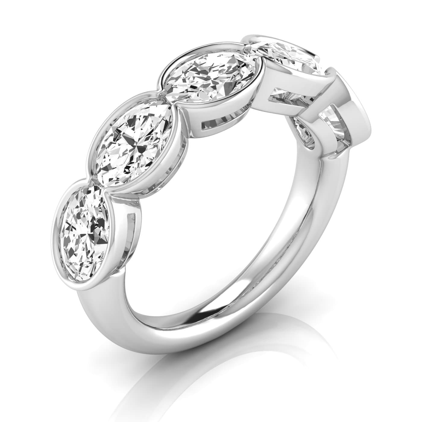 1/2 Spread Oval Diamond Wedding Band — View 1