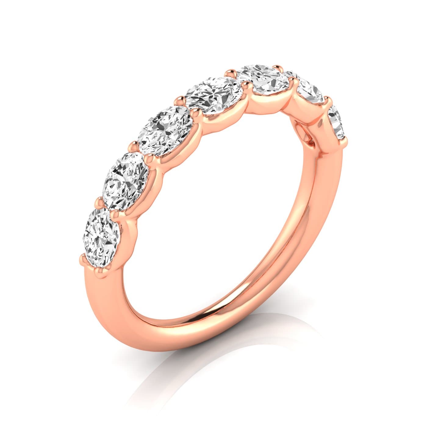 1/2 Spread Oval Diamond Wedding Band (1.4 ct. tw.), Front view in rose gold