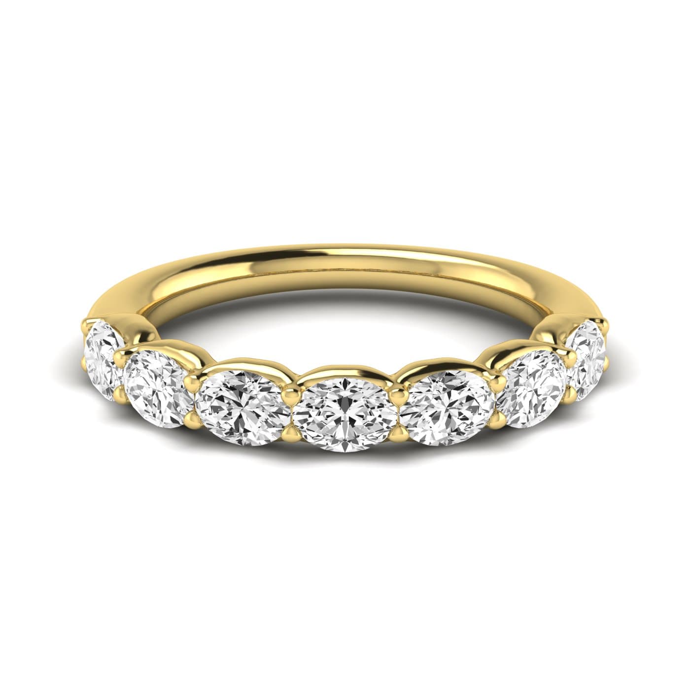 1/2 Spread Oval Diamond Wedding Band (1.4 ct. tw.), Side view in yellow gold