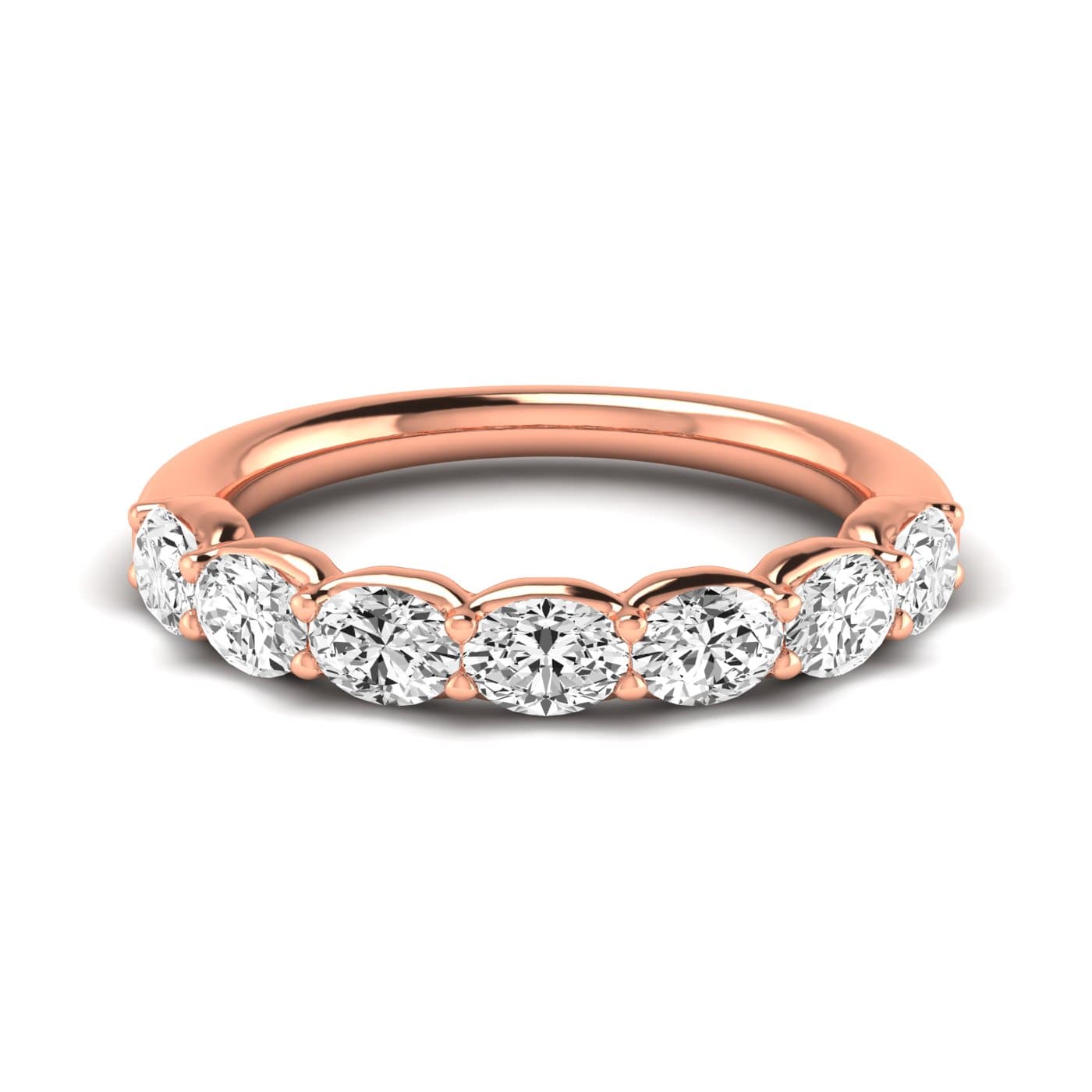 1/2 Spread Oval Diamond Wedding Band (1.4 ct. tw.), Side view in rose gold