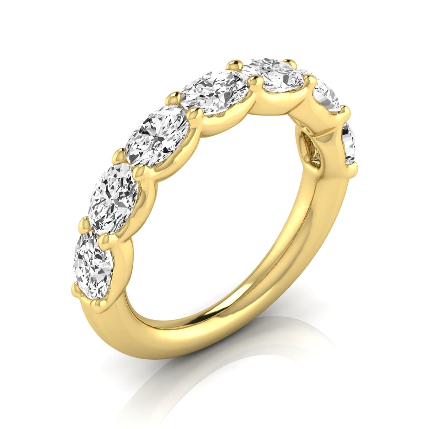 1/2 Spread Oval Diamond Wedding Band (2.31 ct. tw.), Front view in yellow gold