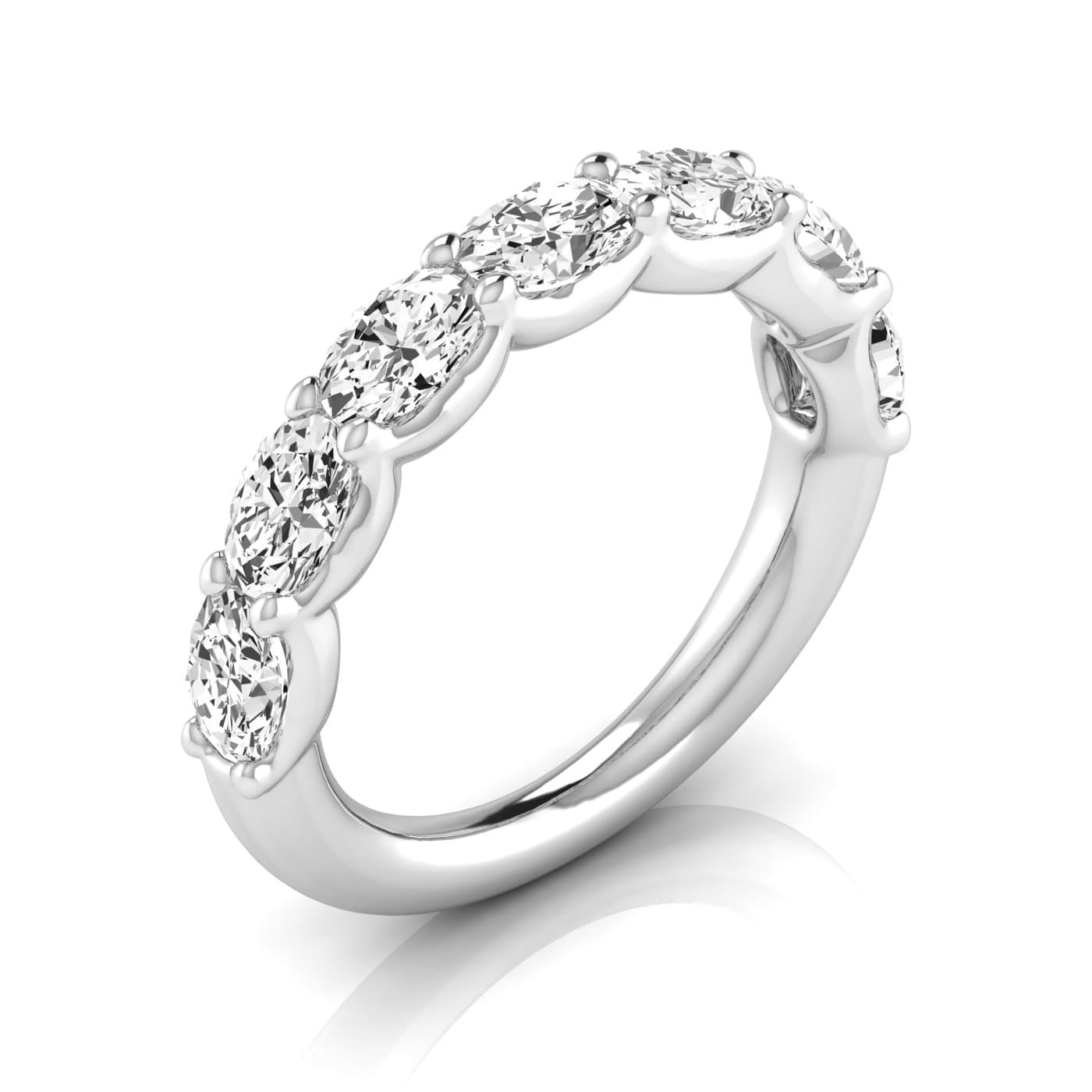 1/2 Spread Oval Diamond Wedding Band (2.31 ct. tw.), Front view in white gold or platinum