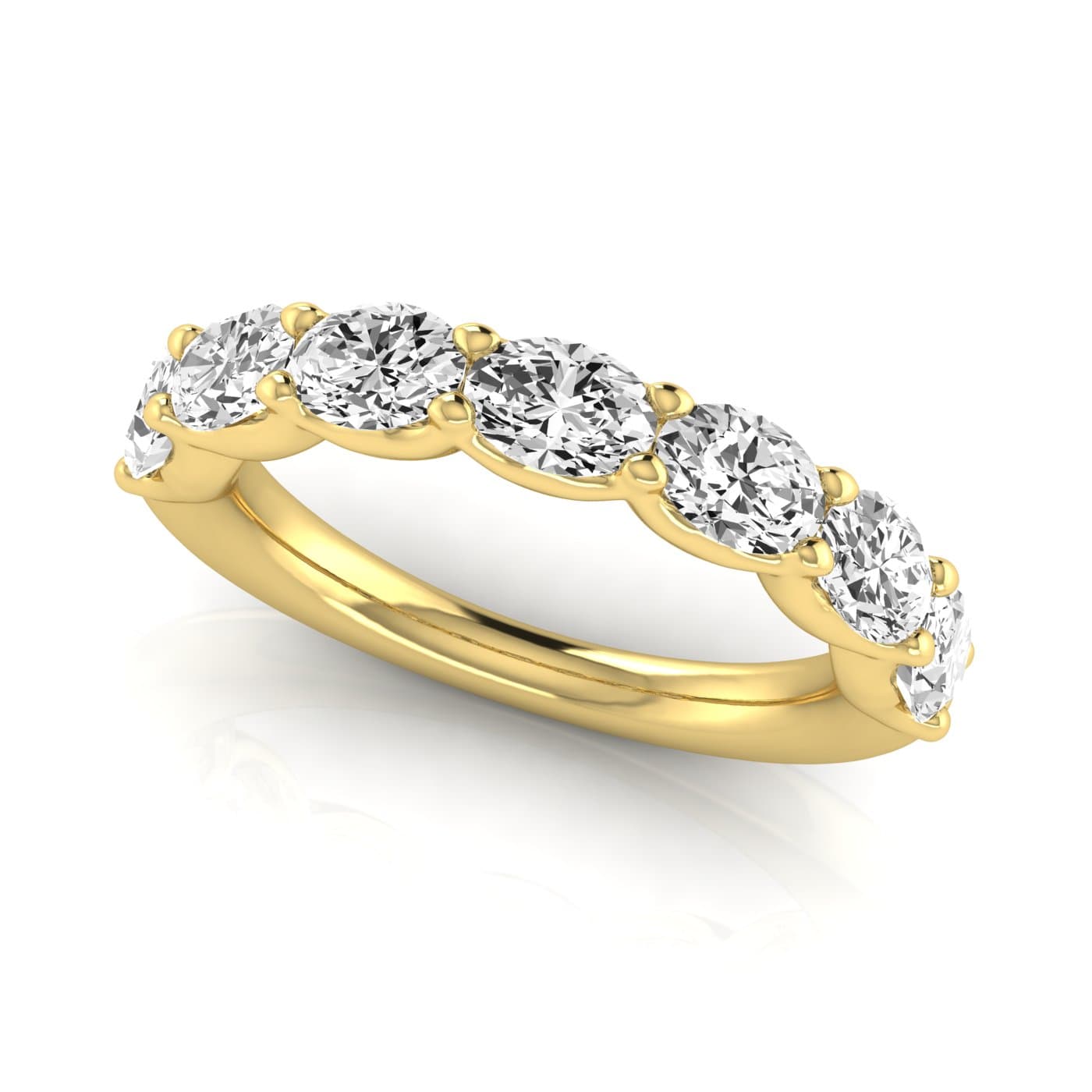 1/2 Spread Oval Diamond Wedding Band (2.31 ct. tw.), On hand view in yellow gold