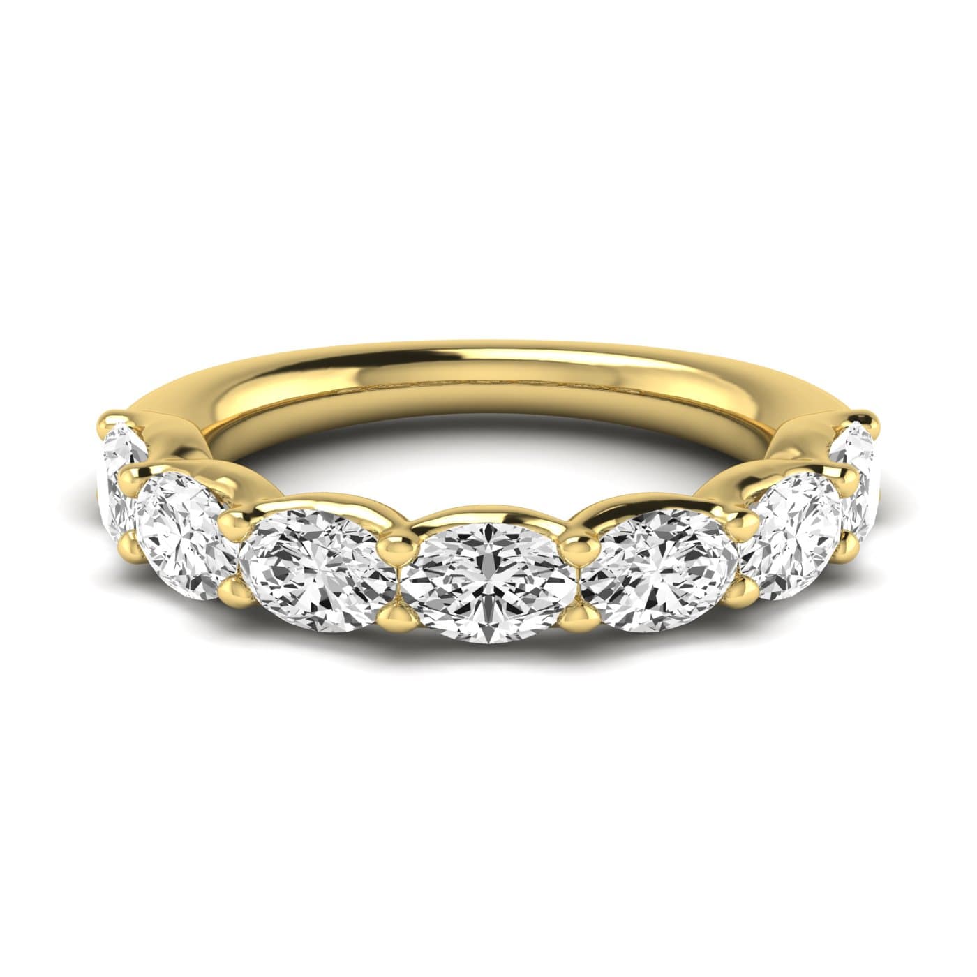 1/2 Spread Oval Diamond Wedding Band (2.31 ct. tw.), Side view in yellow gold