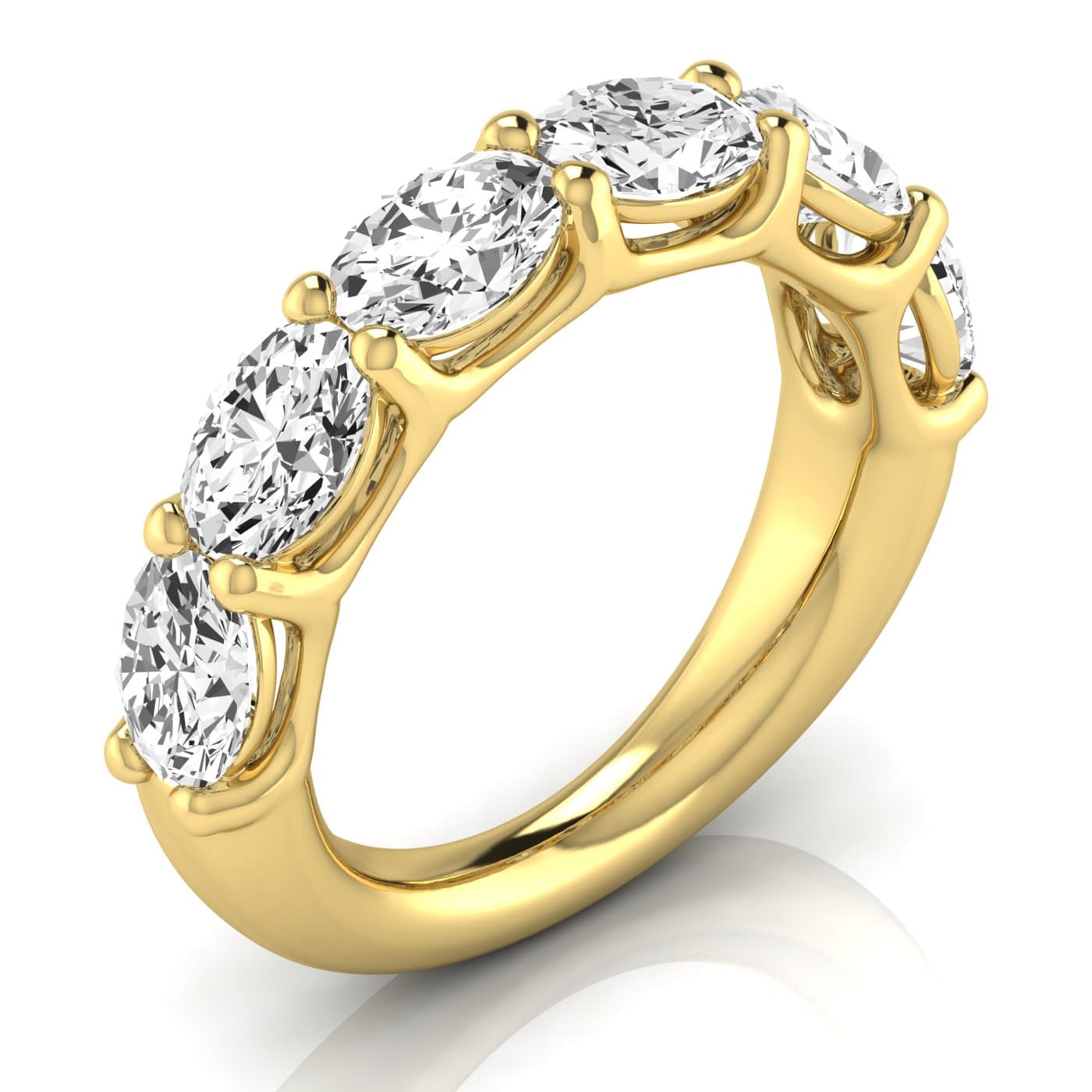 1/2 Spread Oval Diamond Wedding Band (3 ct. tw.), Front view in yellow gold