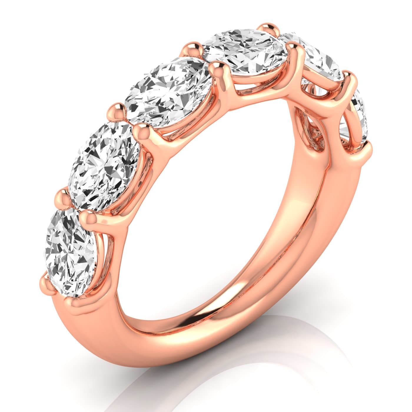 1/2 Spread Oval Diamond Wedding Band (3 ct. tw.), Front view in rose gold