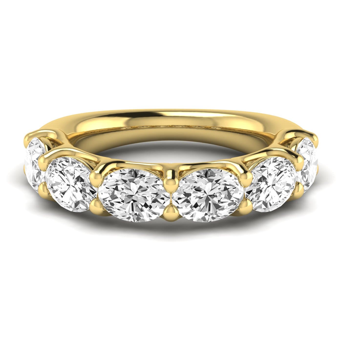 1/2 Spread Oval Diamond Wedding Band (3 ct. tw.), Side view in yellow gold