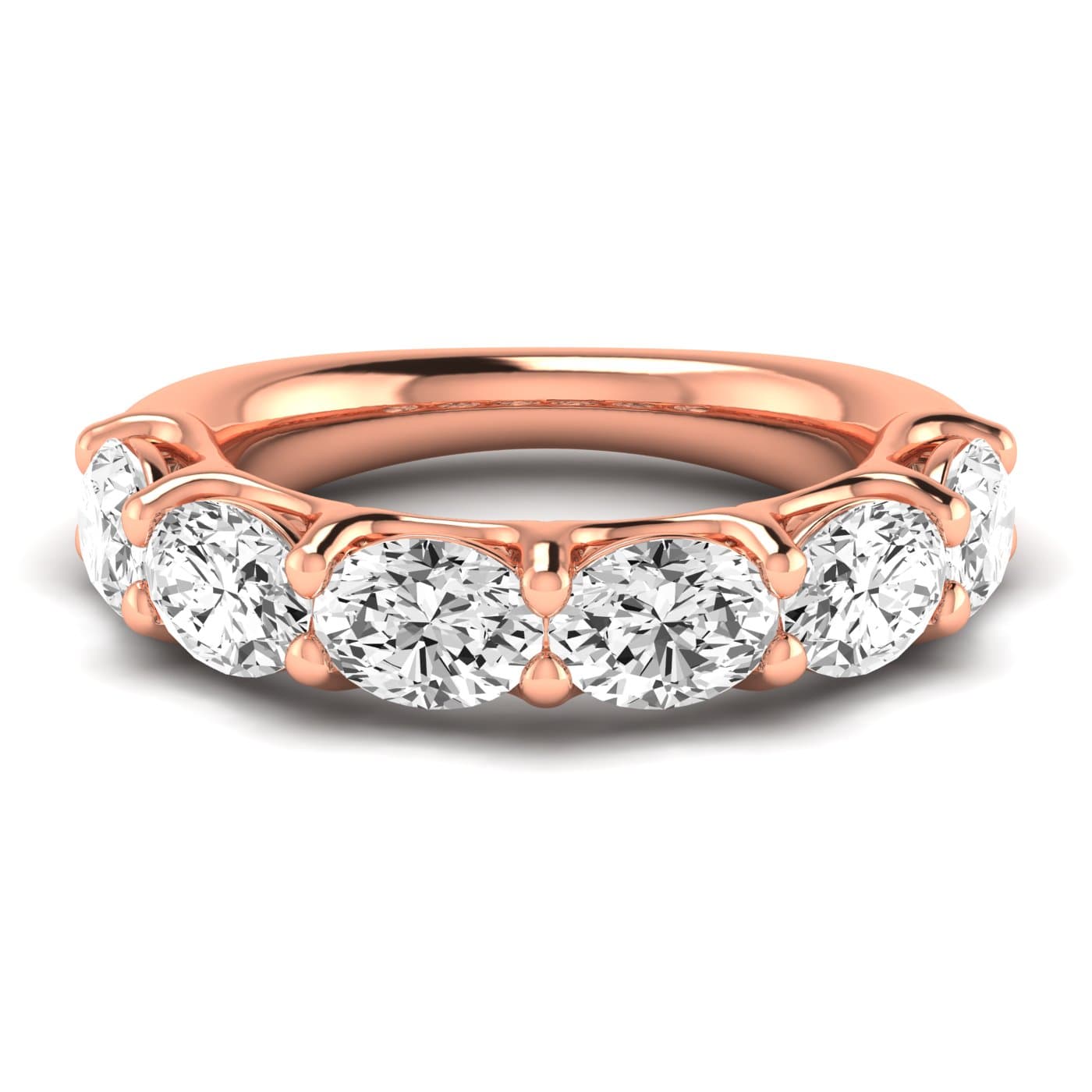 1/2 Spread Oval Diamond Wedding Band (3 ct. tw.), Side view in rose gold